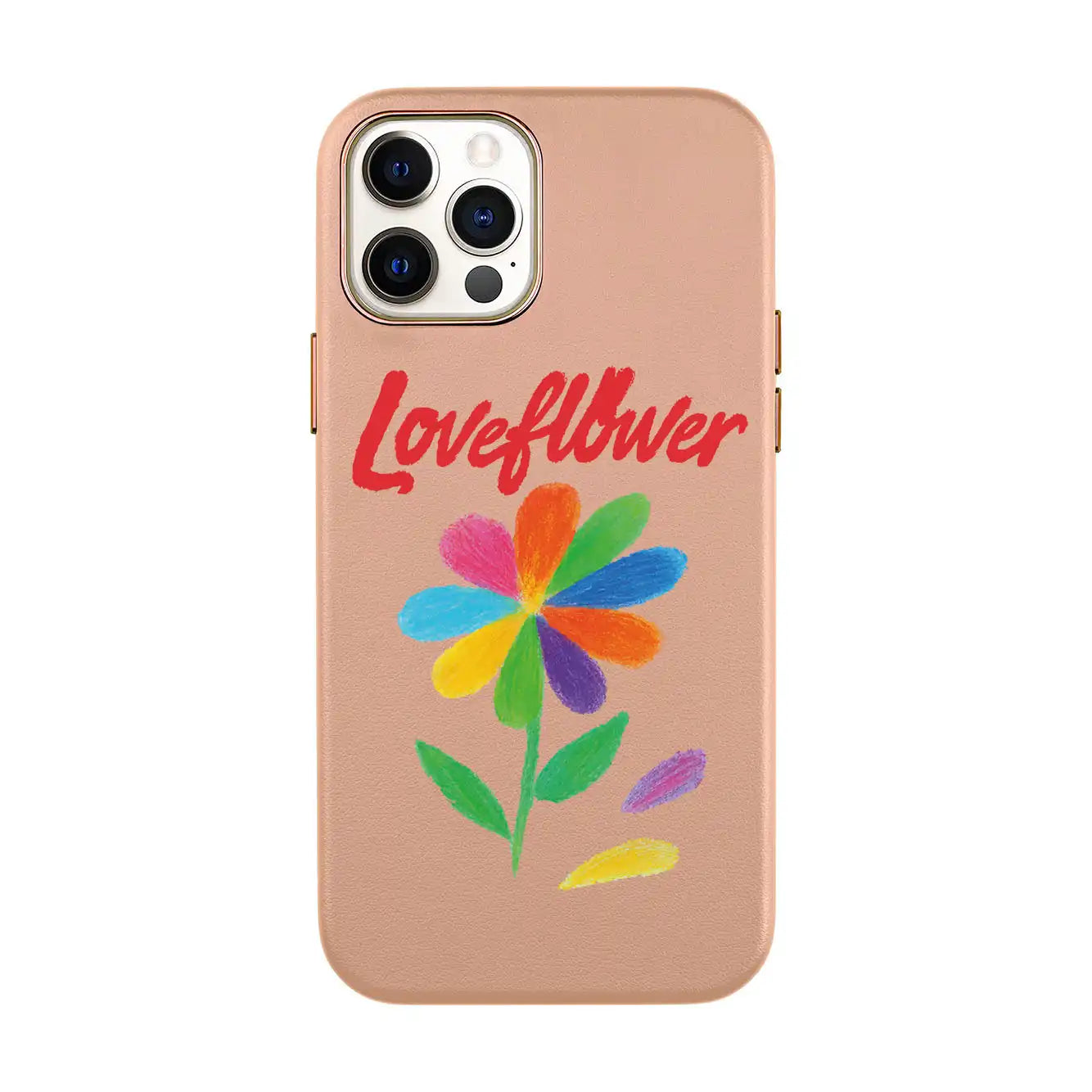 LOVE FLOWER-iPhone 12 Mini Leather Kılıf