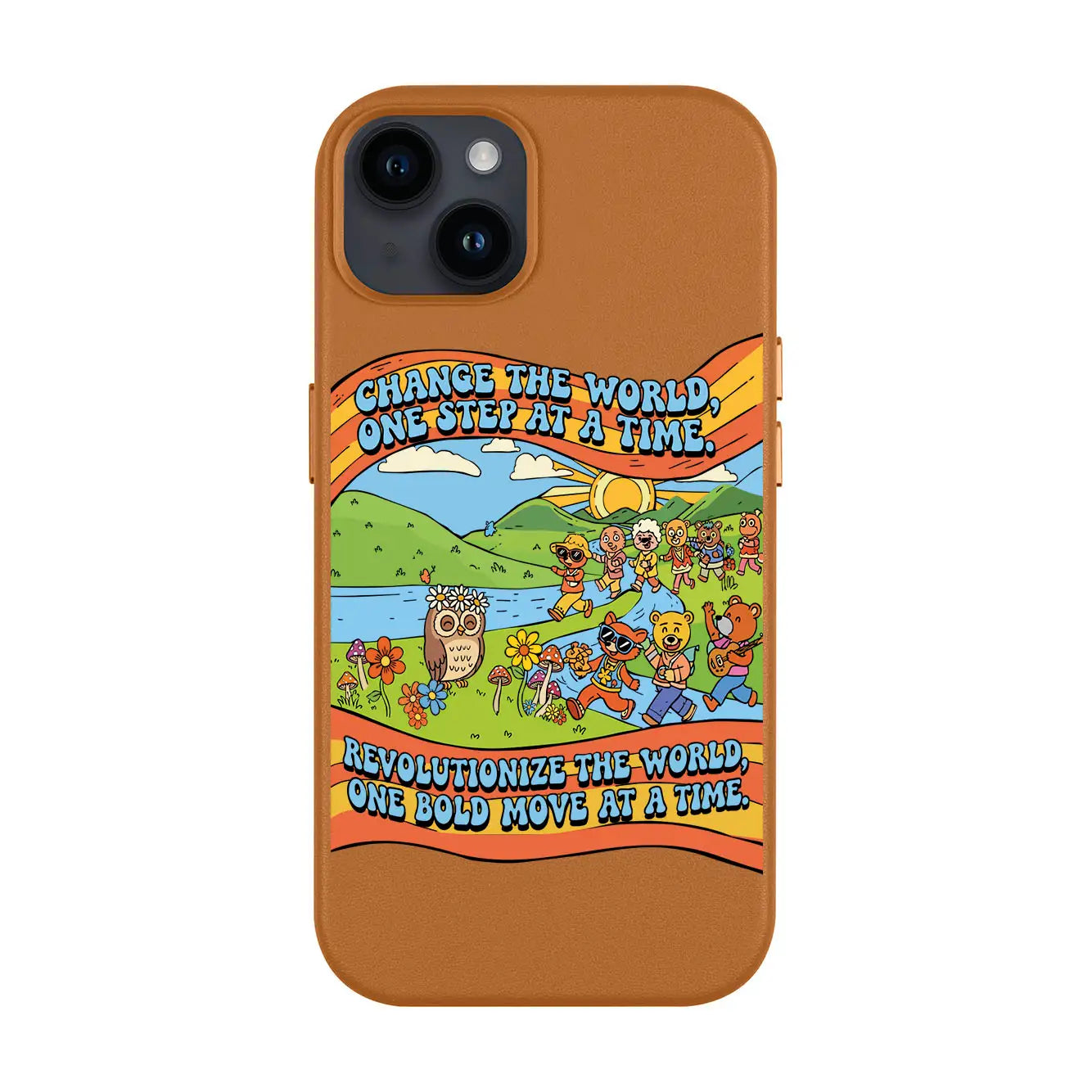 CHANGE THE WORLD-iPhone 14 Plus Leather Kılıf MagSafe Özellikli