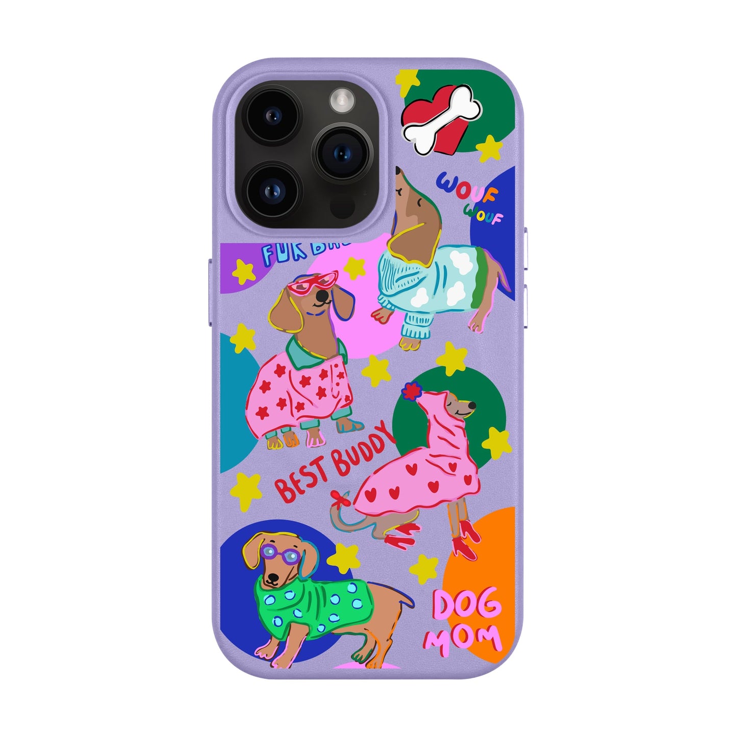 DOG MOM-iPhone 14 Pro Max Leather Kılıf MagSafe Özellikli