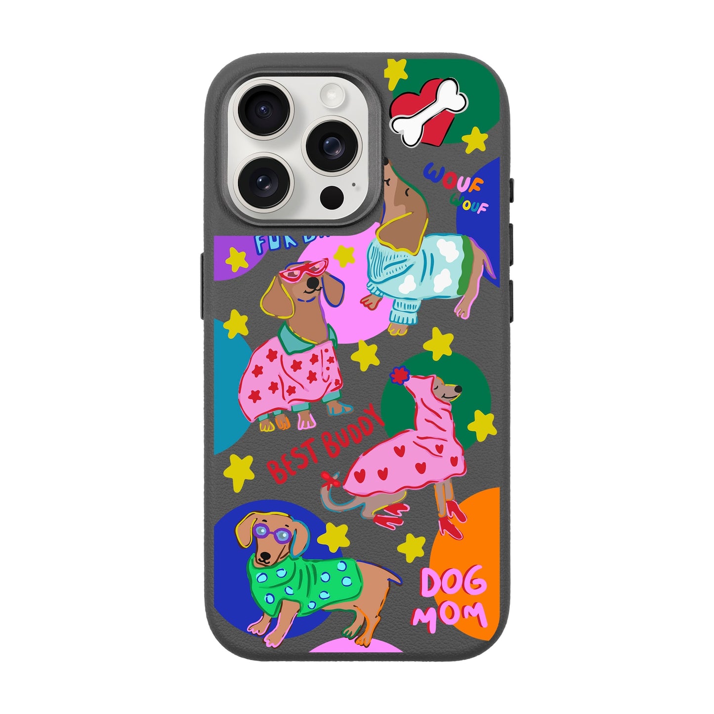 DOG MOM-iPhone 15 Pro Max Leather Premium Kılıf MagSafe Özellikli
