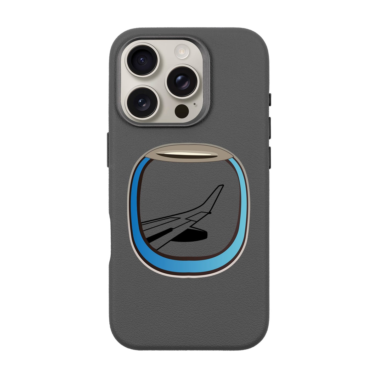 AIRCRAFT WINDOW-iPhone 16 Pro Leather Premium Kılıf MagSafe Özellikli