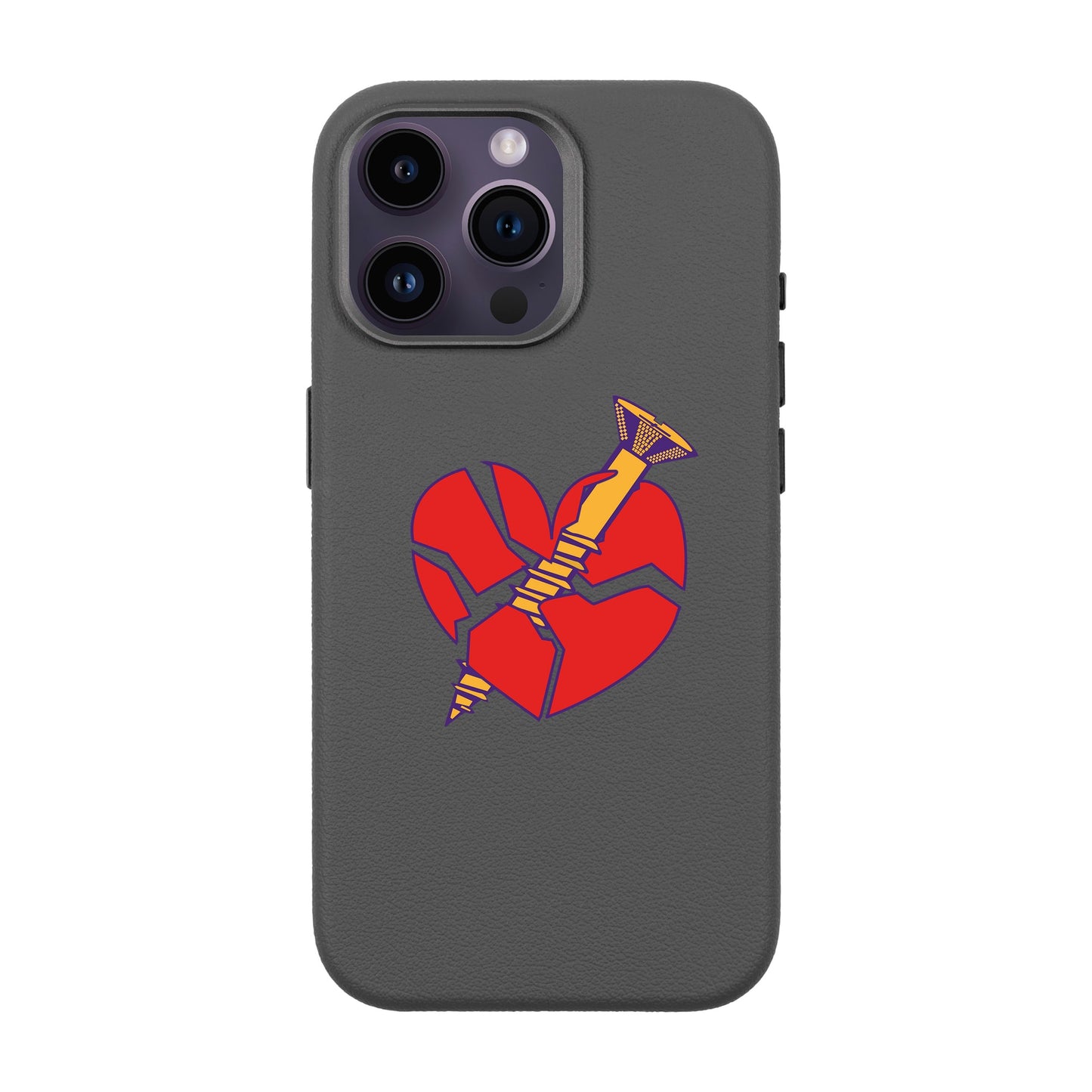 BROKEN HEART-iPhone 14 Pro Max Leather Premium Kılıf MagSafe Özellikli