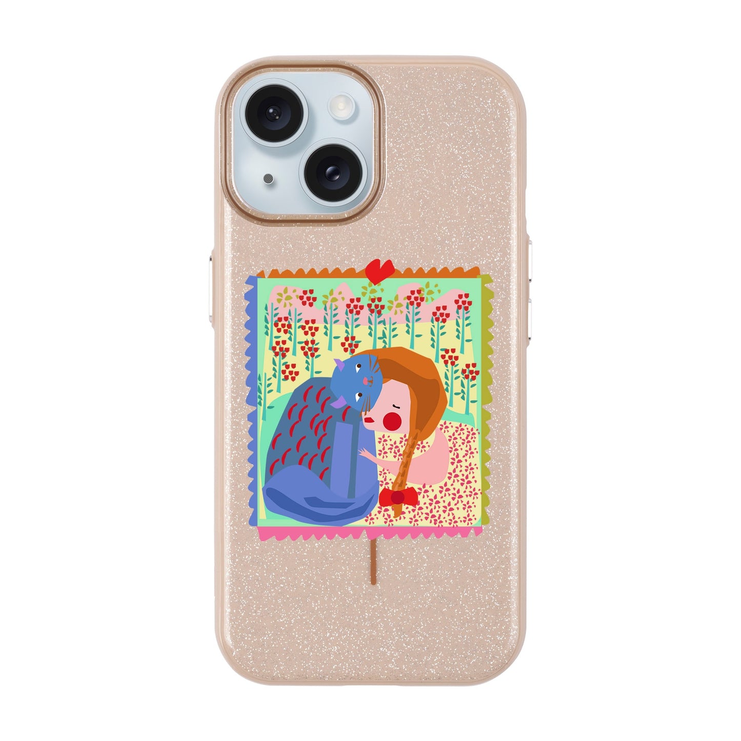 KEDİ POSTA PULU-iPhone 15 Plus Radiant Kılıf MagSafe Özellikli