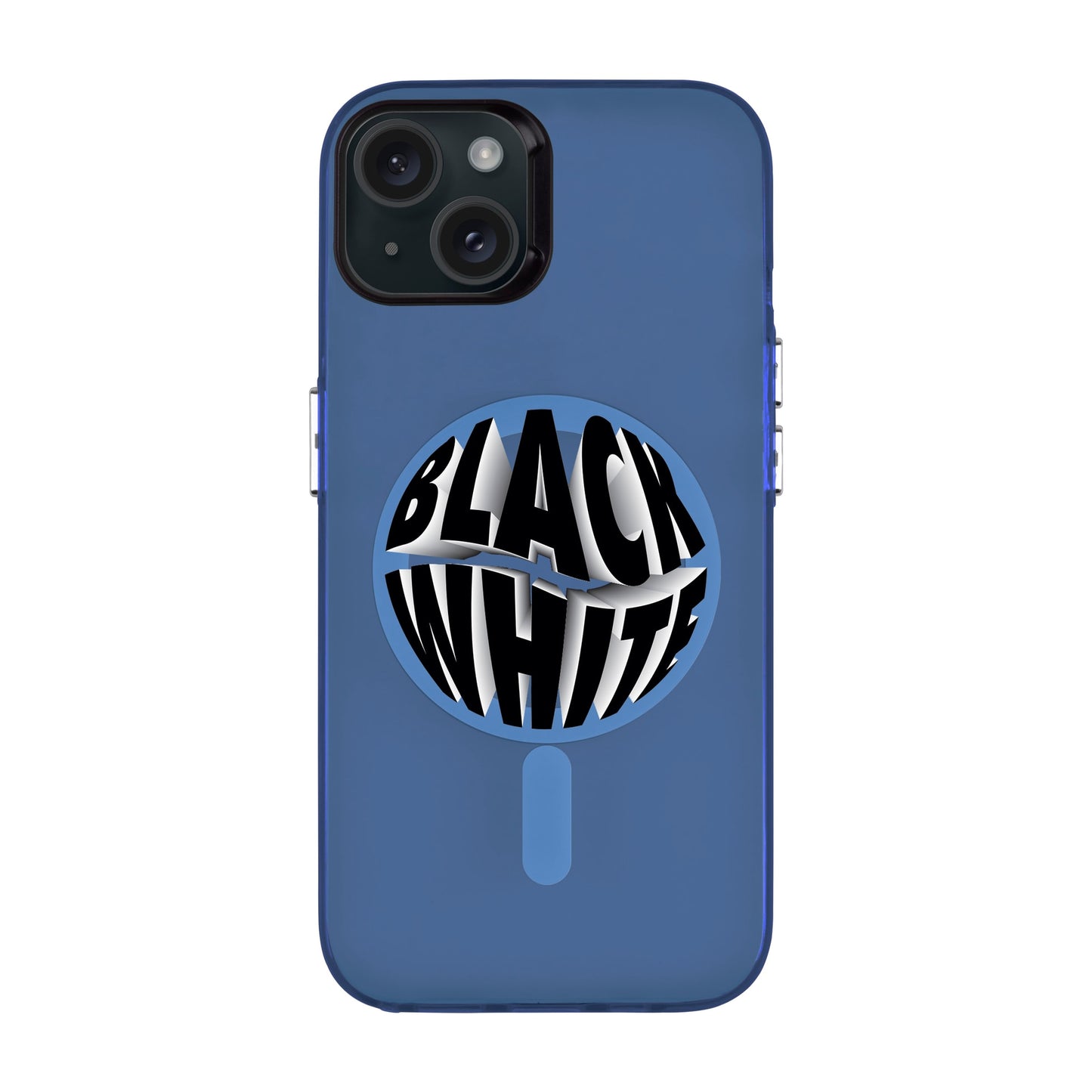 BLACK WHITE-iPhone 15 Plus Hold Kılıf MagSafe Özellikli