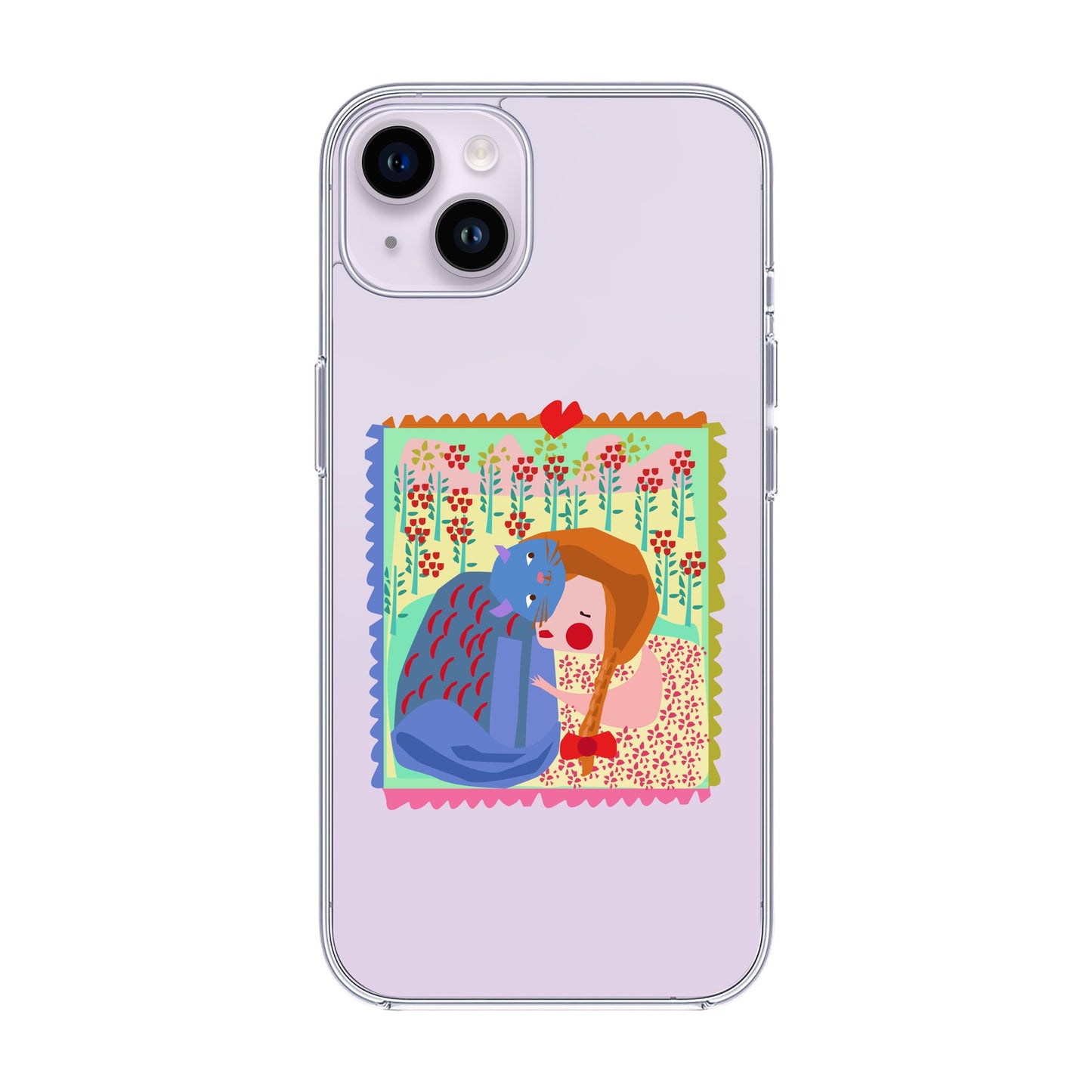 KEDİ POSTA PULU-iPhone 14 Plus Solid Kılıf