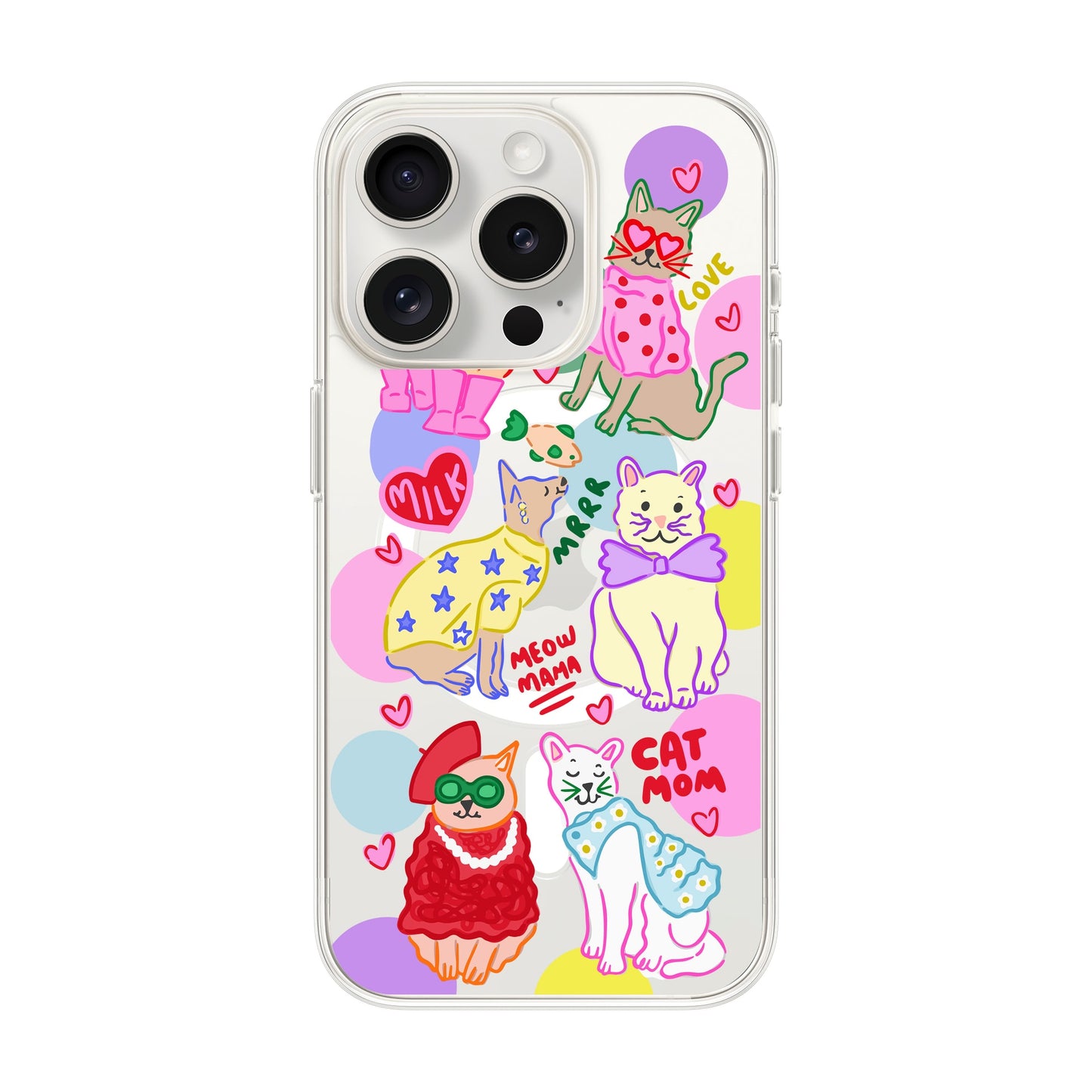 CAT MOM-iPhone 15 Pro Solid Kılıf MagSafe Özellikli