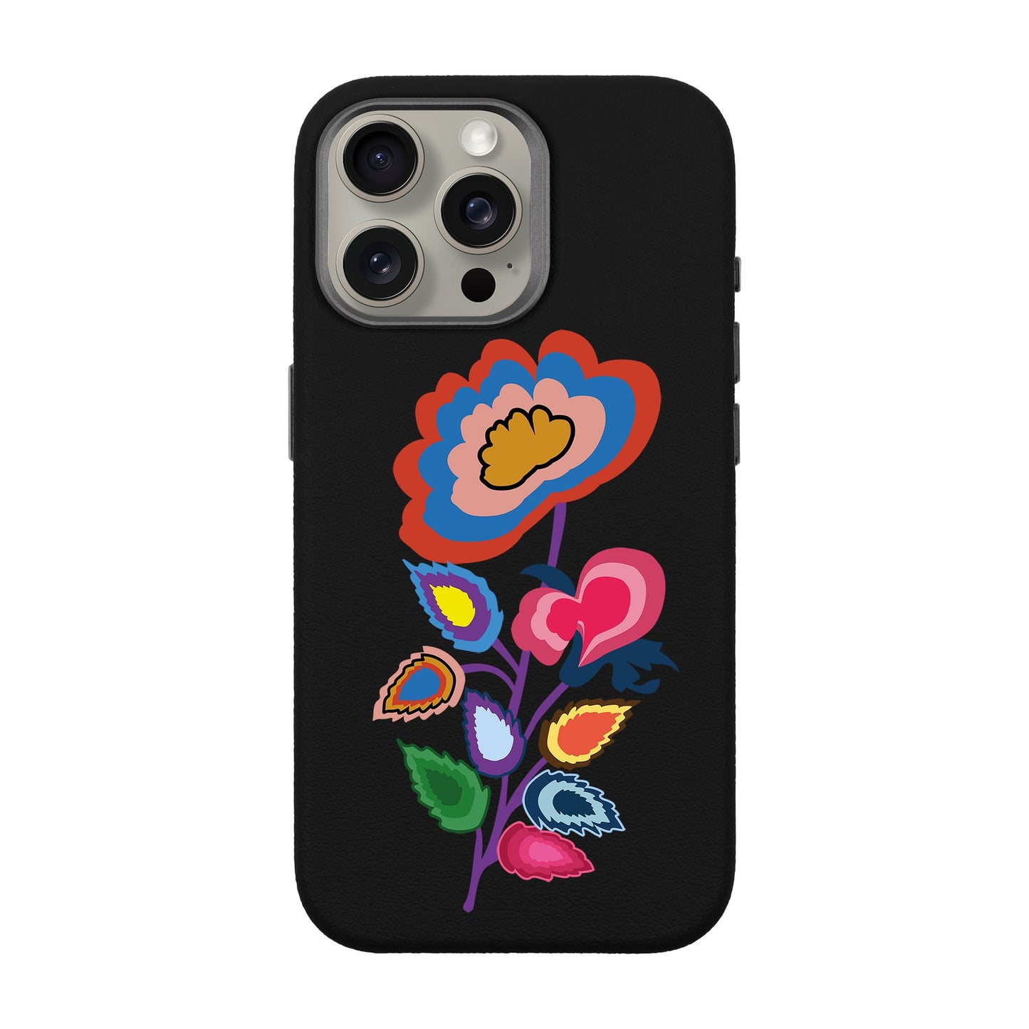 KNITTED FLOWER-iPhone 15 Pro Max Leather Premium Kılıf MagSafe Özellikli
