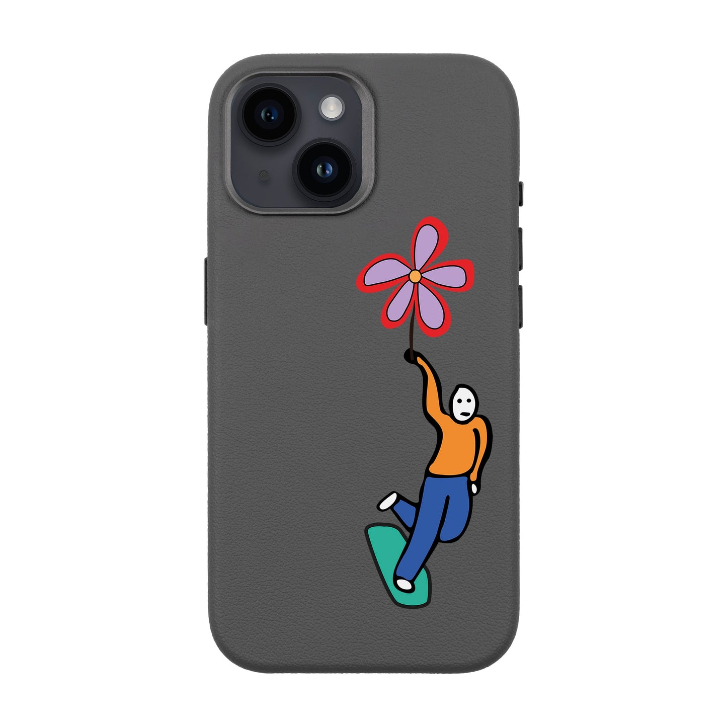 SKATEBOARDER-iPhone 14 Leather Premium Kılıf MagSafe Özellikli
