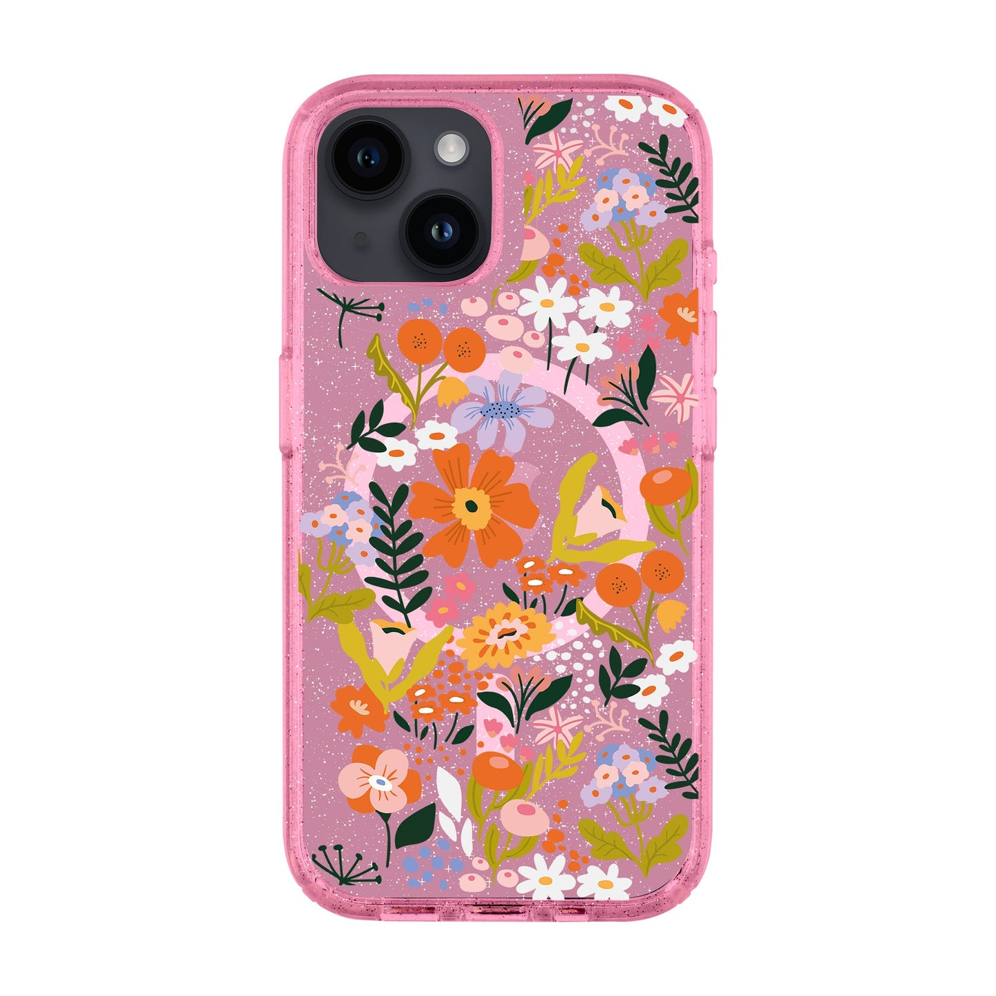 FLOWER-iPhone 14 Shiny Kılıf MagSafe Özellikli