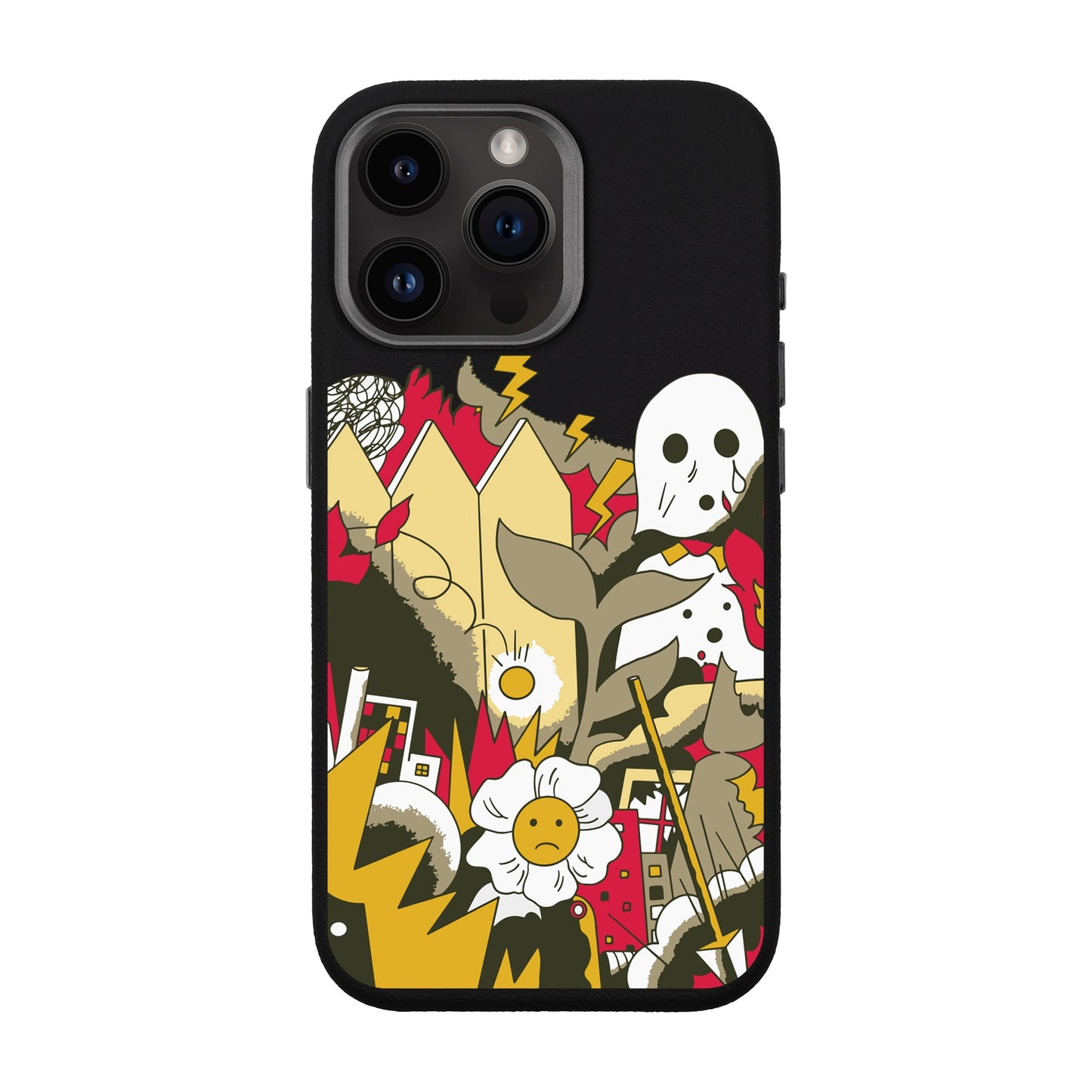 EVERYTHING IS BURNING-iPhone 14 Pro Max Leather Premium Kılıf MagSafe Özellikli