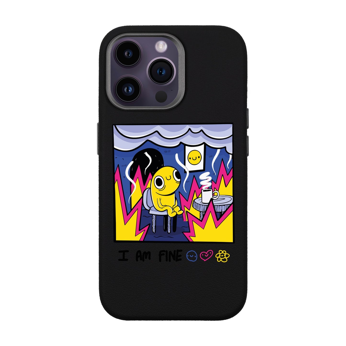 I AM FINE-iPhone 14 Pro Max Leather Premium Kılıf MagSafe Özellikli