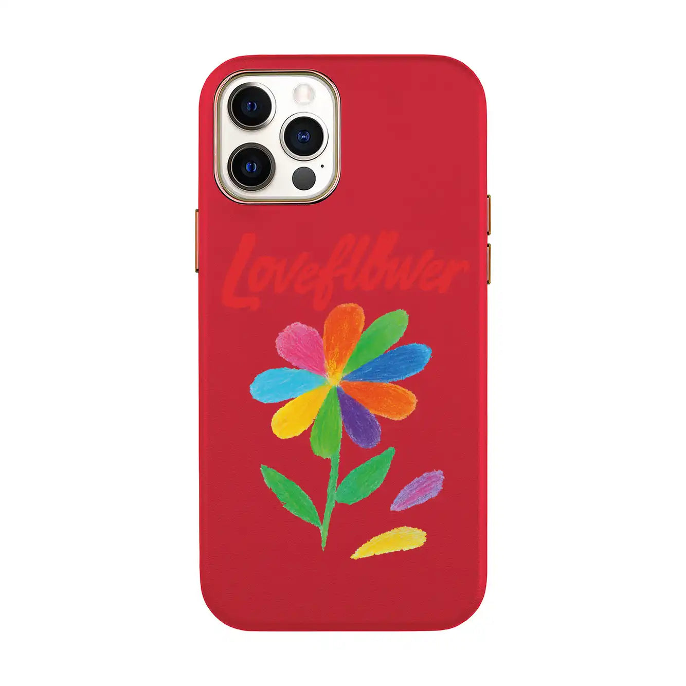 LOVE FLOWER-iPhone 12 Leather Kılıf