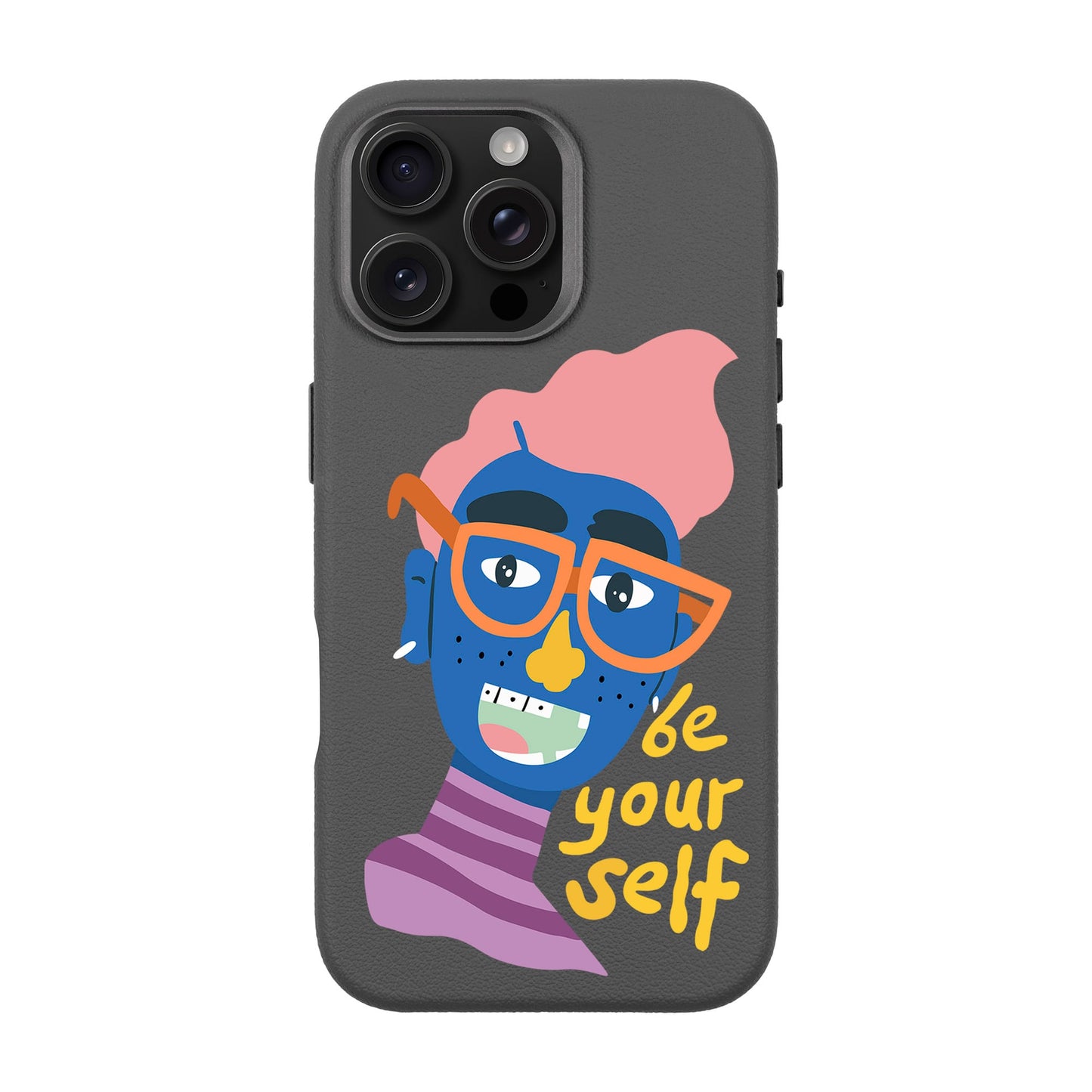 BE YOURSELF-iPhone 16 Pro Max Leather Premium Kılıf MagSafe Özellikli