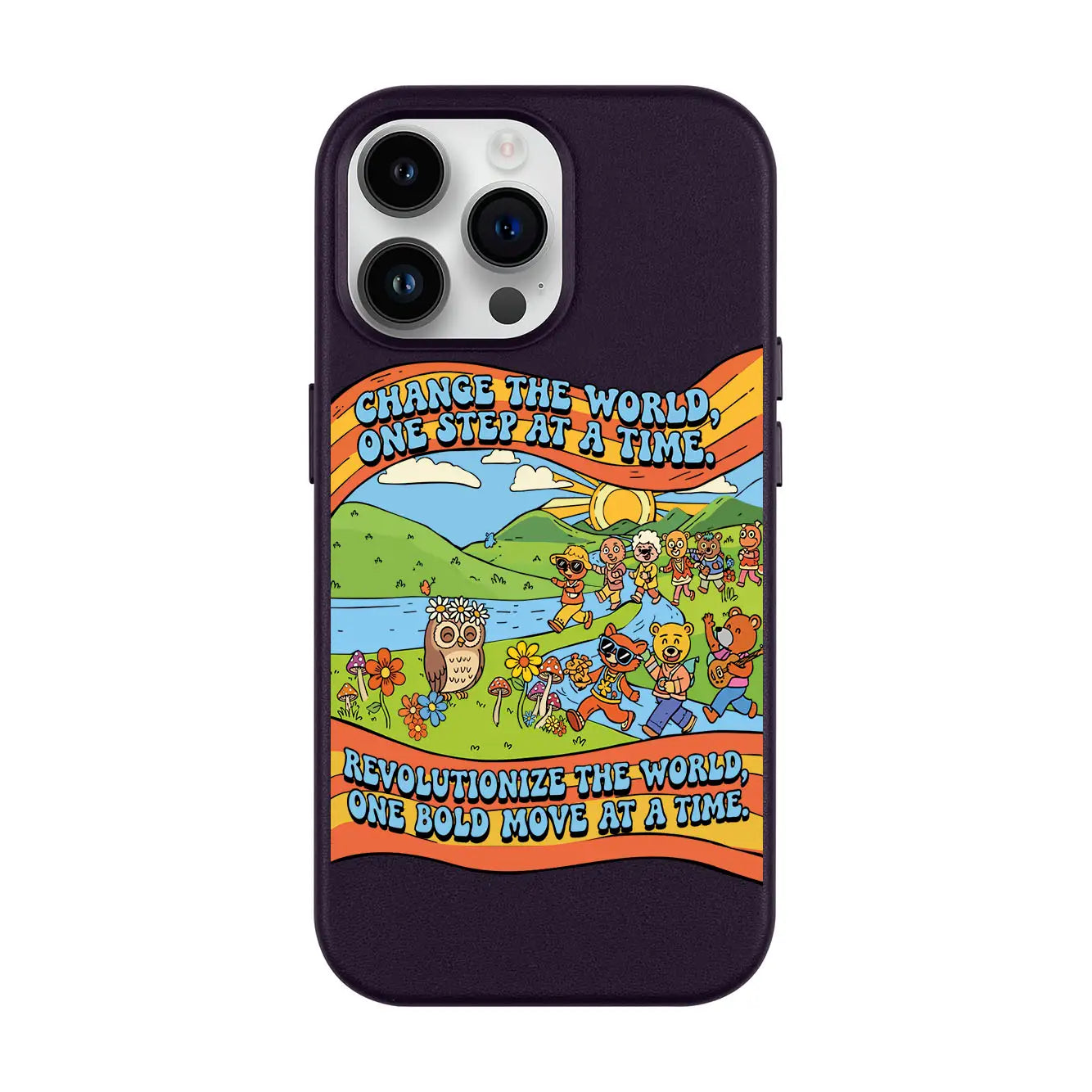 CHANGE THE WORLD-iPhone 14 Pro Max Leather Kılıf MagSafe Özellikli