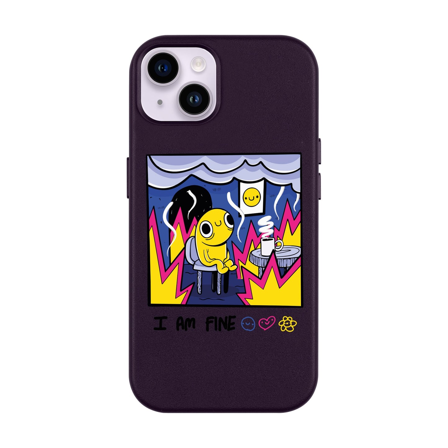 I AM FINE-iPhone 14 Plus Leather Kılıf MagSafe Özellikli