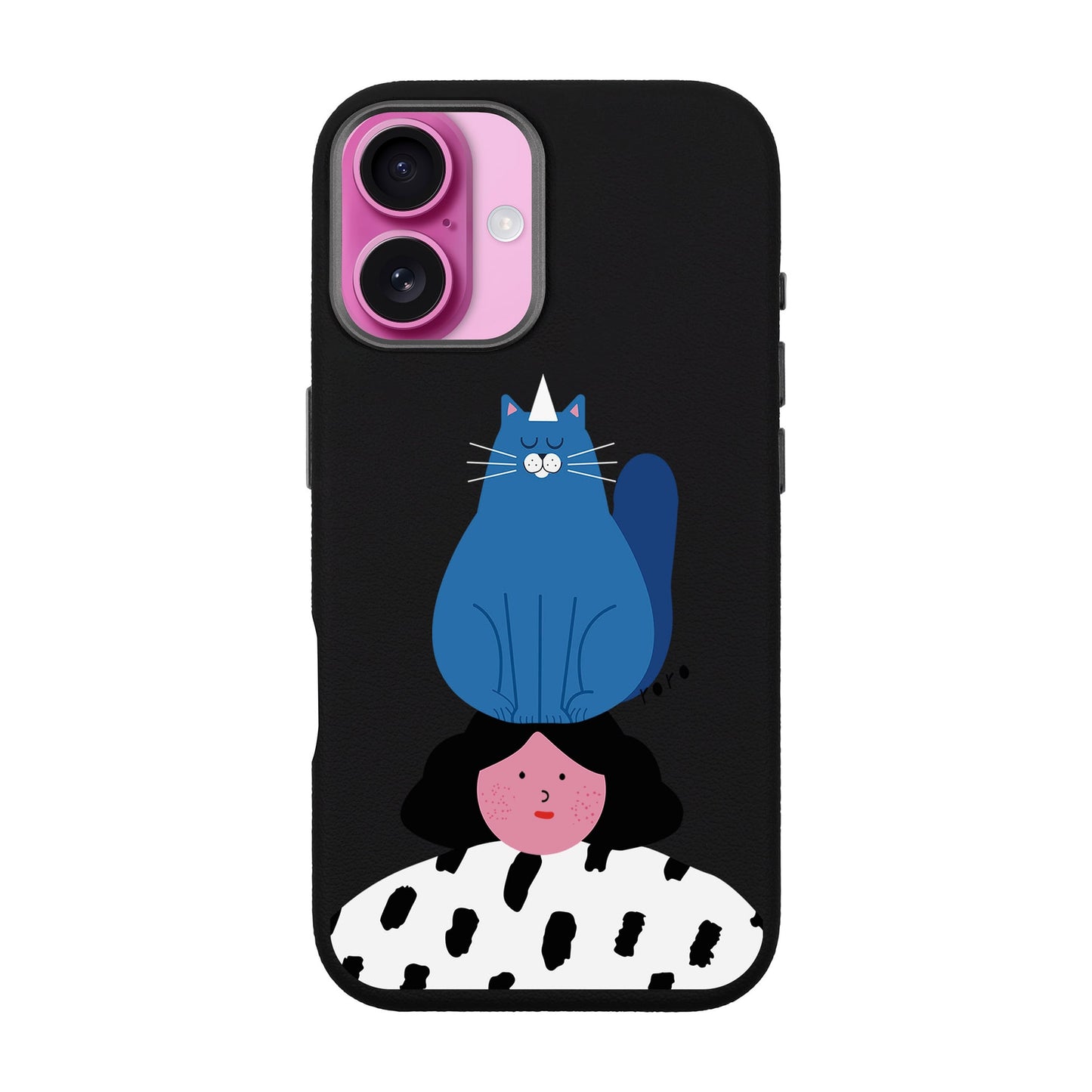NAUGHTY CAT-iPhone 16 Plus Leather Premium Kılıf MagSafe Özellikli