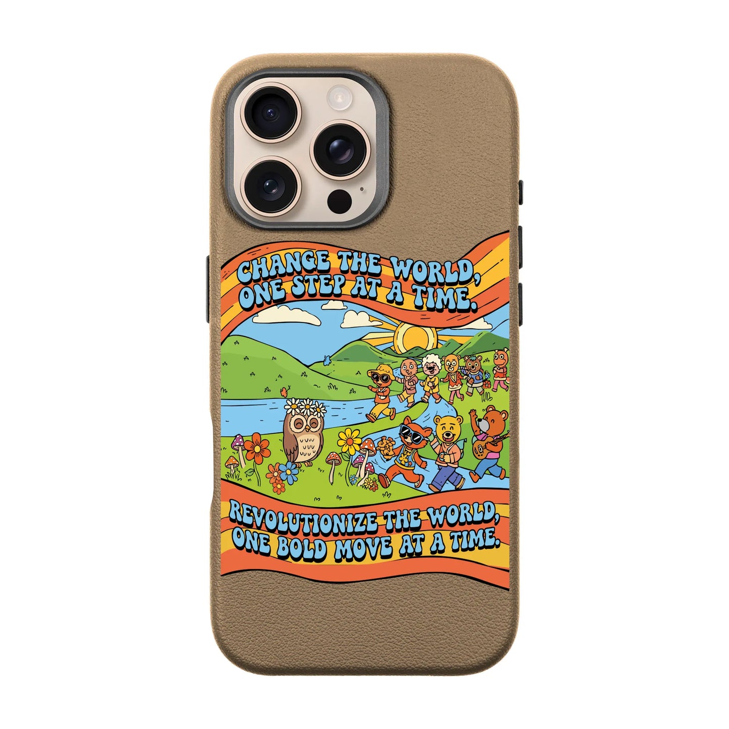CHANGE THE WORLD-iPhone 16 Pro Max Leather Premium Kılıf MagSafe Özellikli