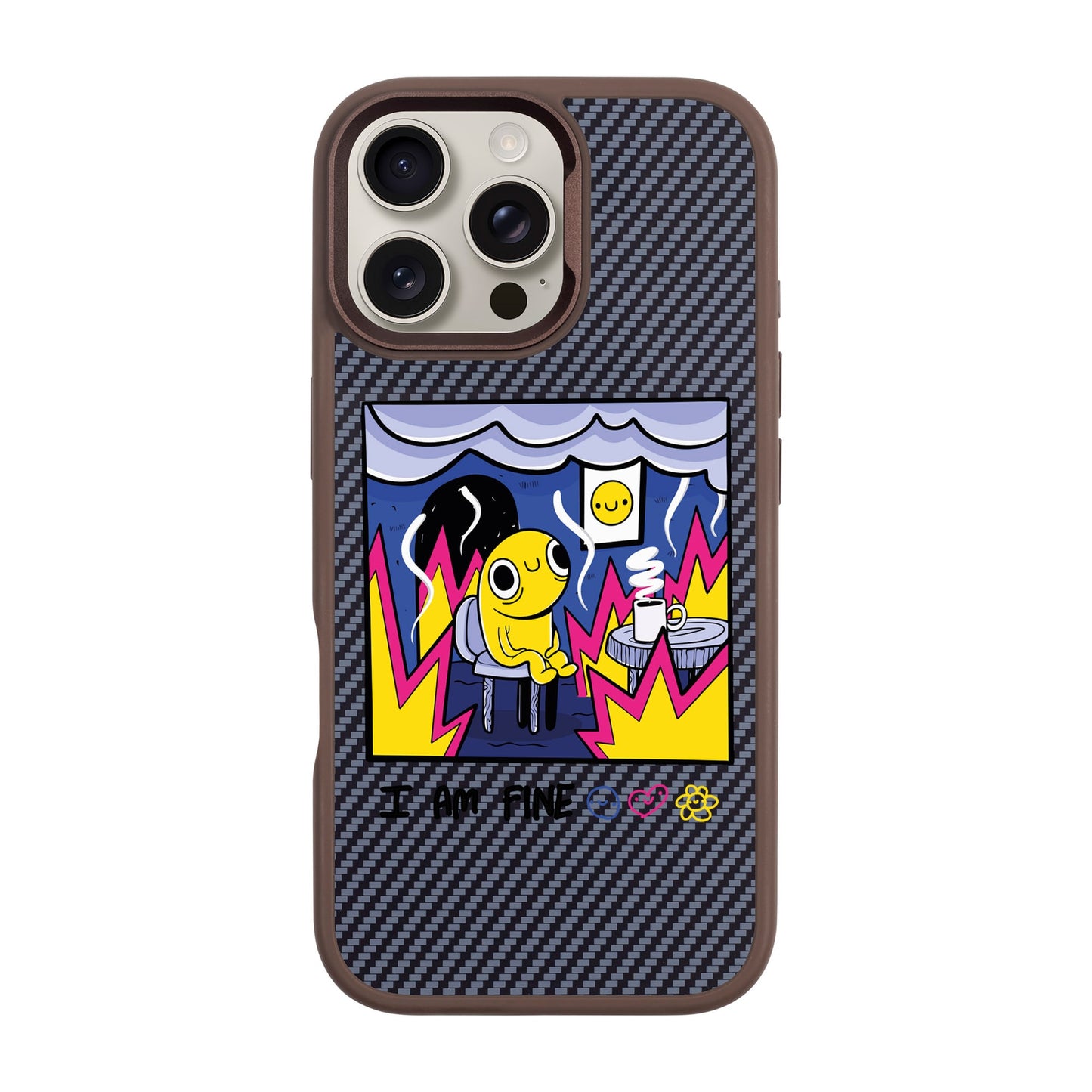 I AM FINE-iPhone 16 Pro Max Plaid Kılıf MagSafe Özellikli