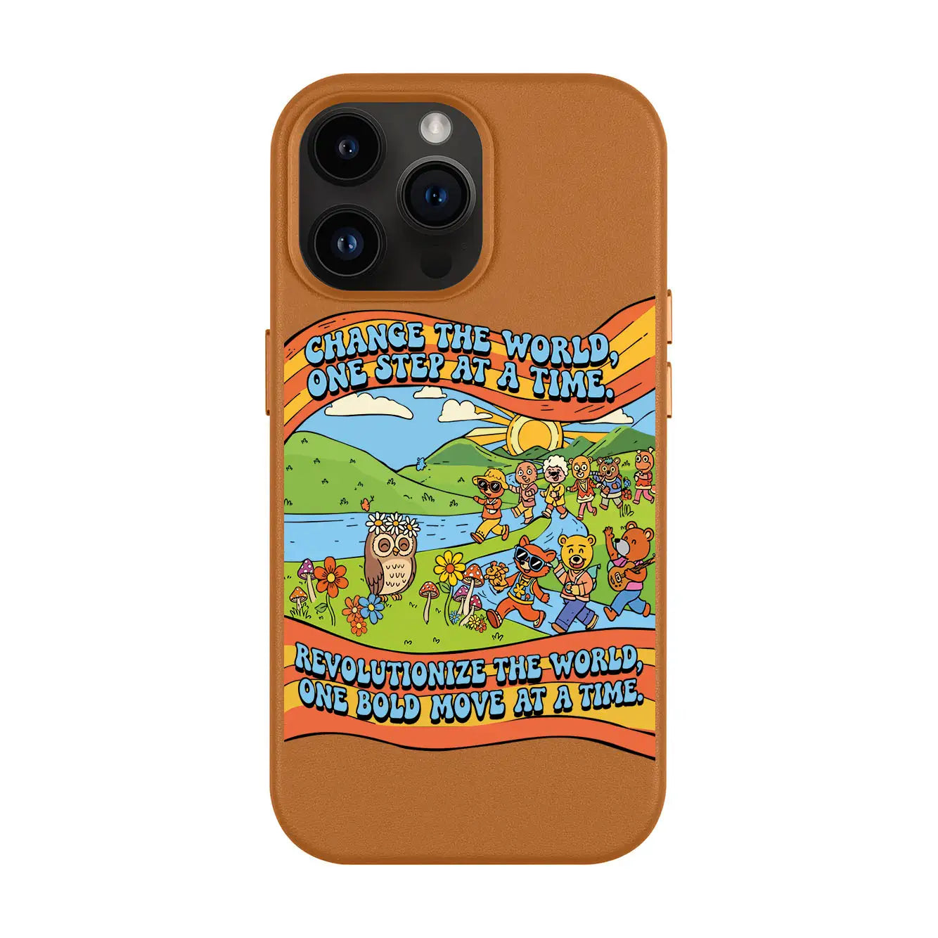 CHANGE THE WORLD-iPhone 14 Pro Max Leather Kılıf MagSafe Özellikli