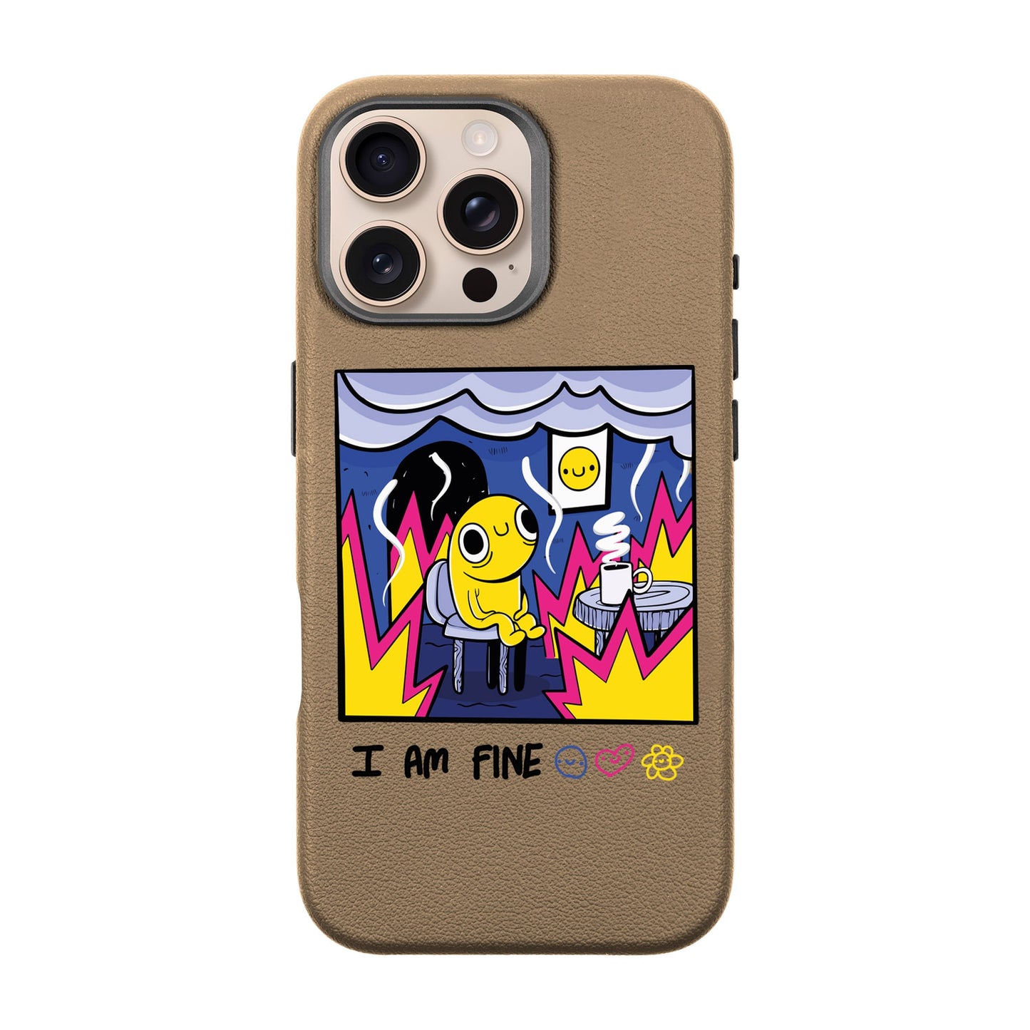 I AM FINE-iPhone 16 Pro Max Leather Premium Kılıf MagSafe Özellikli