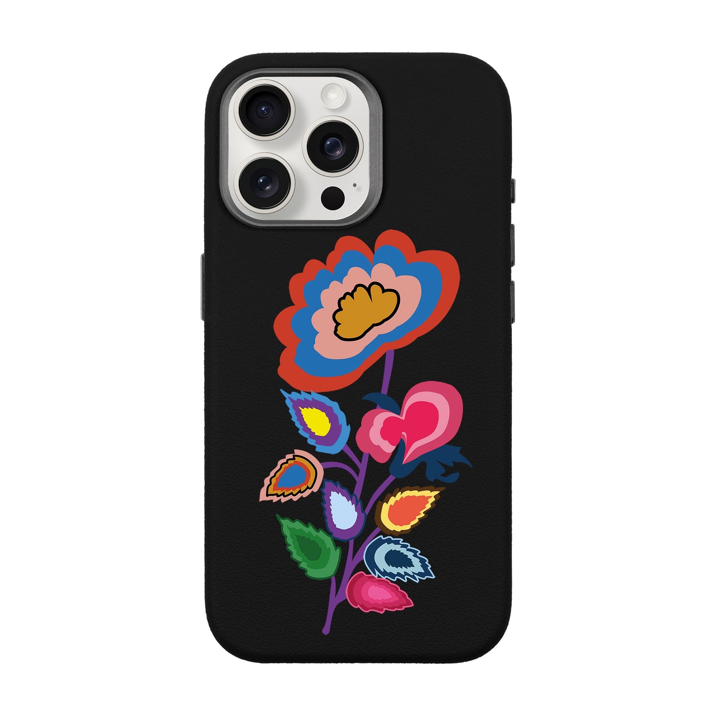 KNITTED FLOWER-iPhone 15 Pro Max Leather Premium Kılıf MagSafe Özellikli