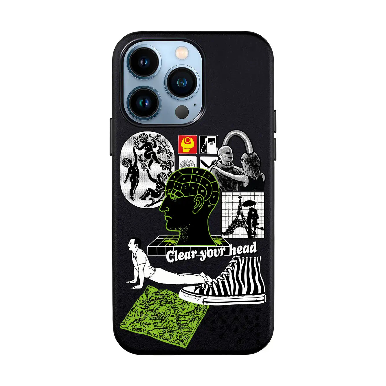CLEAR YOUR HEAD-iPhone 14 Leather Kılıf
