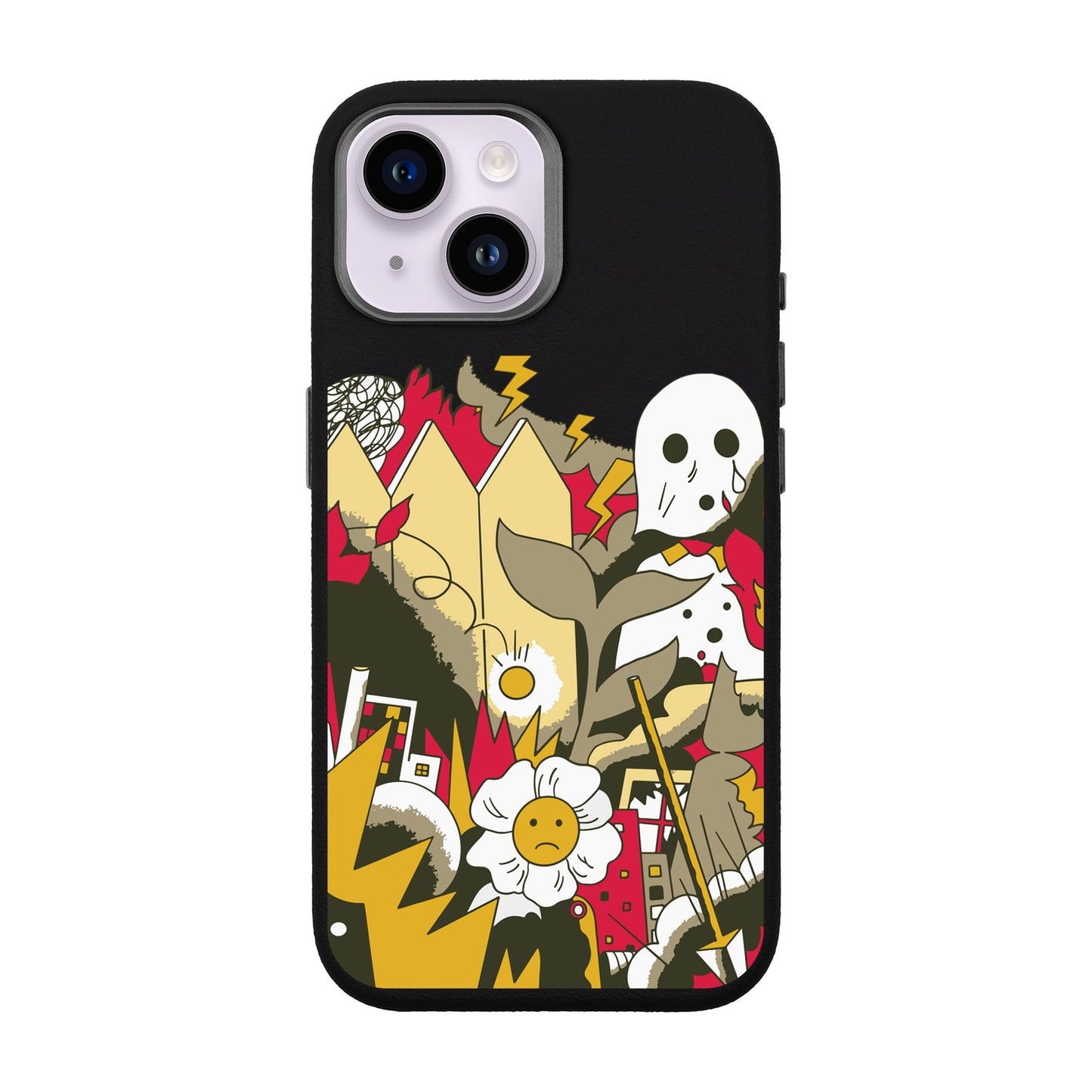EVERYTHING IS BURNING-iPhone 13 Leather Premium Kılıf MagSafe Özellikli