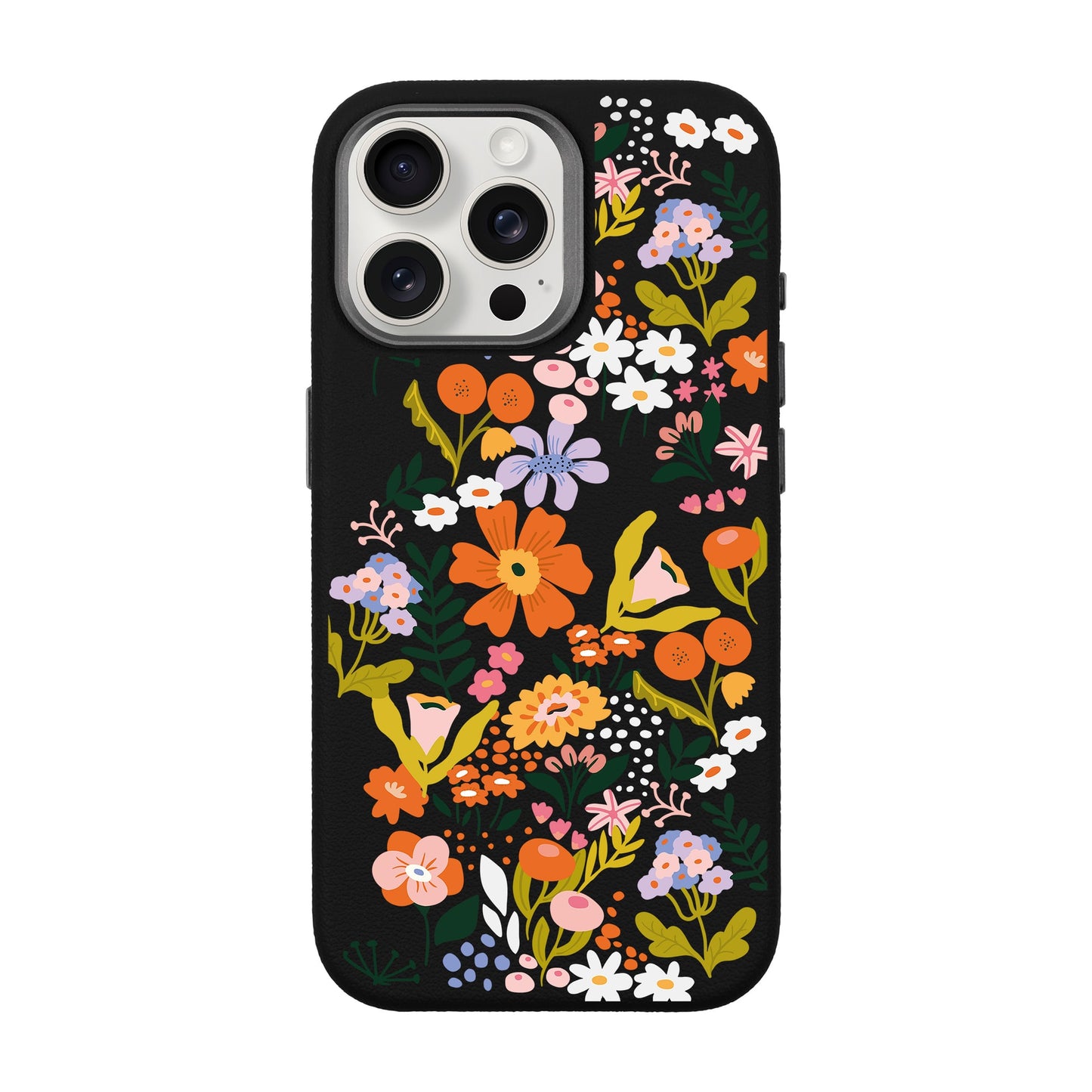 FLOWER-iPhone 15 Pro Max Leather Premium Kılıf MagSafe Özellikli