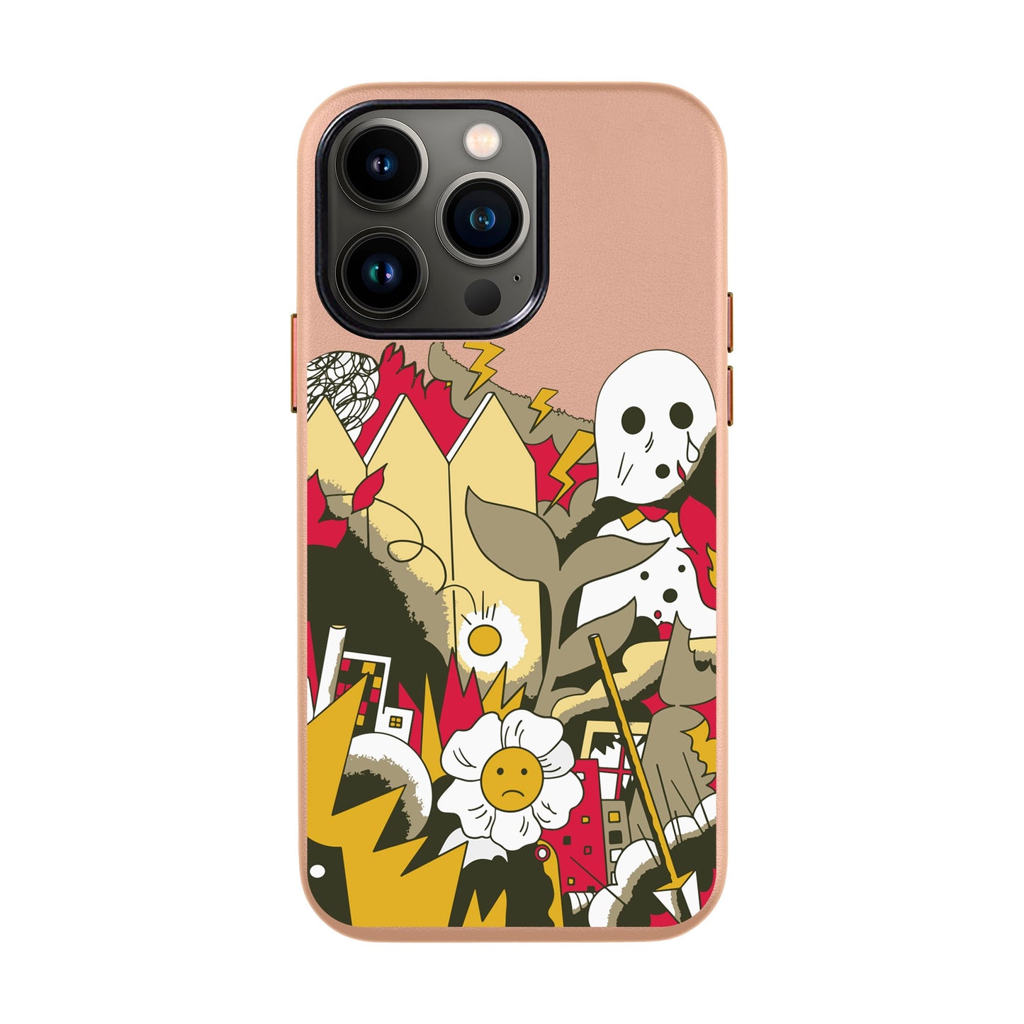 EVERYTHING IS BURNING-iPhone 13 Pro Max Leather Kılıf