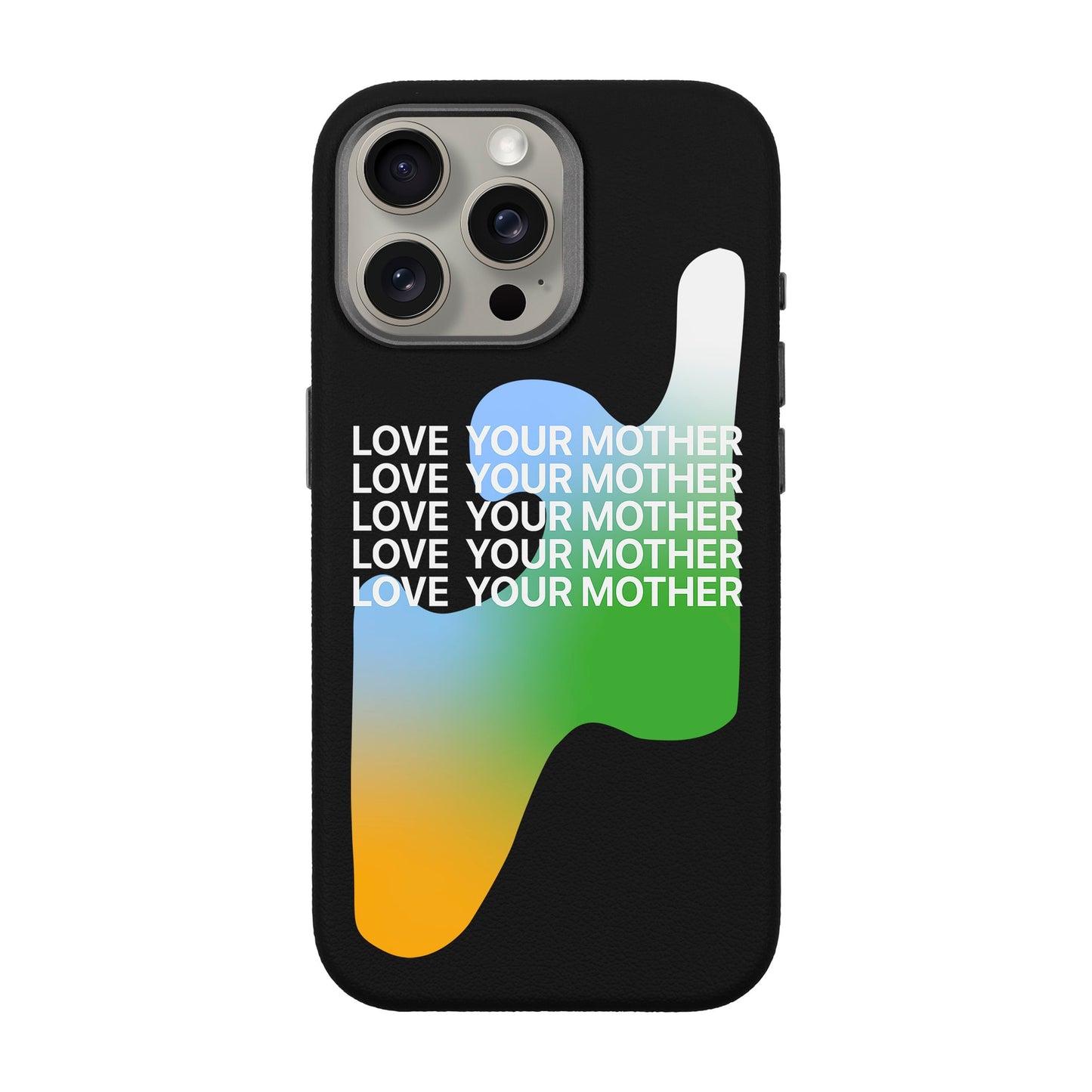 LOVE YOUR MOTHER-iPhone 15 Pro Max Leather Premium Kılıf MagSafe Özellikli