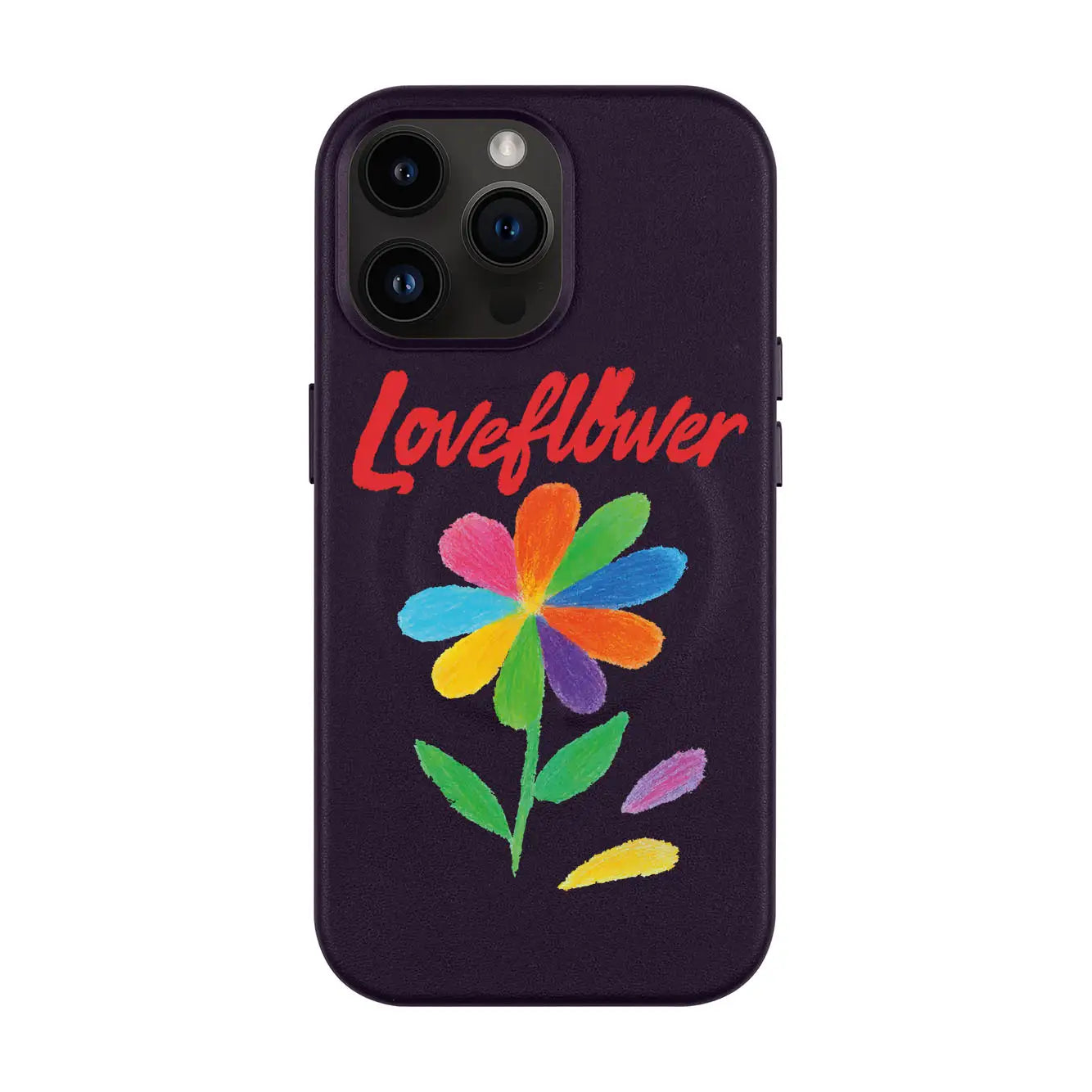 LOVE FLOWER-iPhone 14 Pro Max Leather Kılıf MagSafe Özellikli