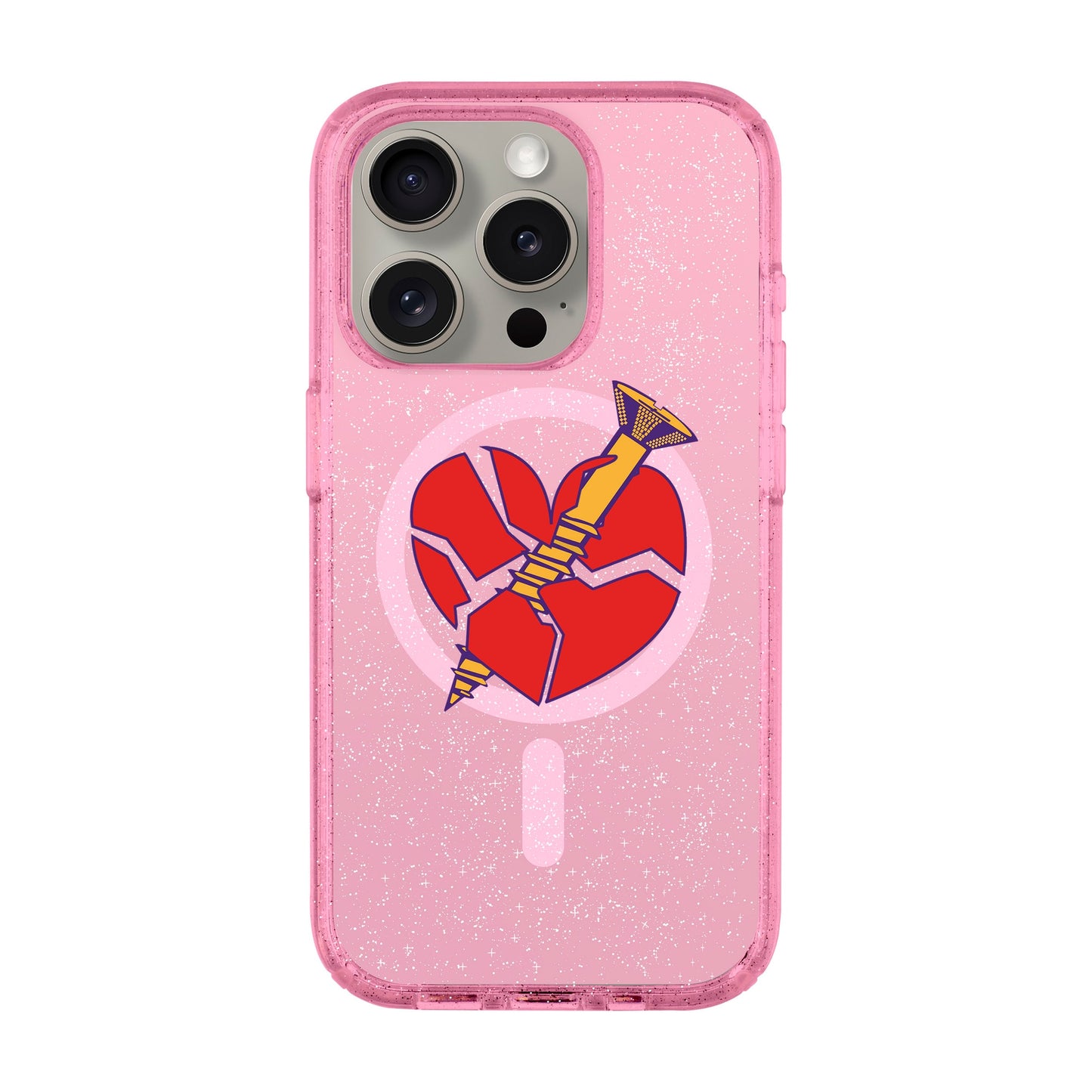 BROKEN HEART-iPhone 15 Pro Shiny Kılıf MagSafe Özellikli