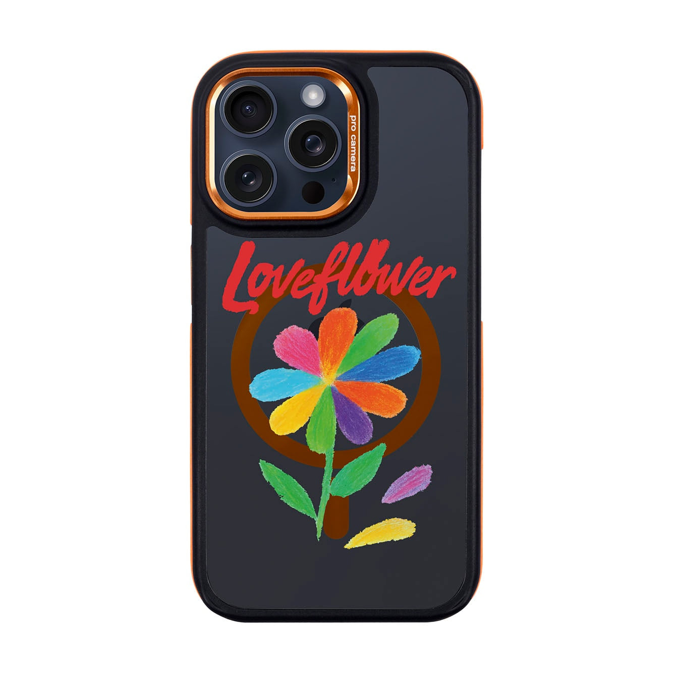 LOVE FLOWER-iPhone 15 Pro Max Dark Kılıf MagSafe Özellikli