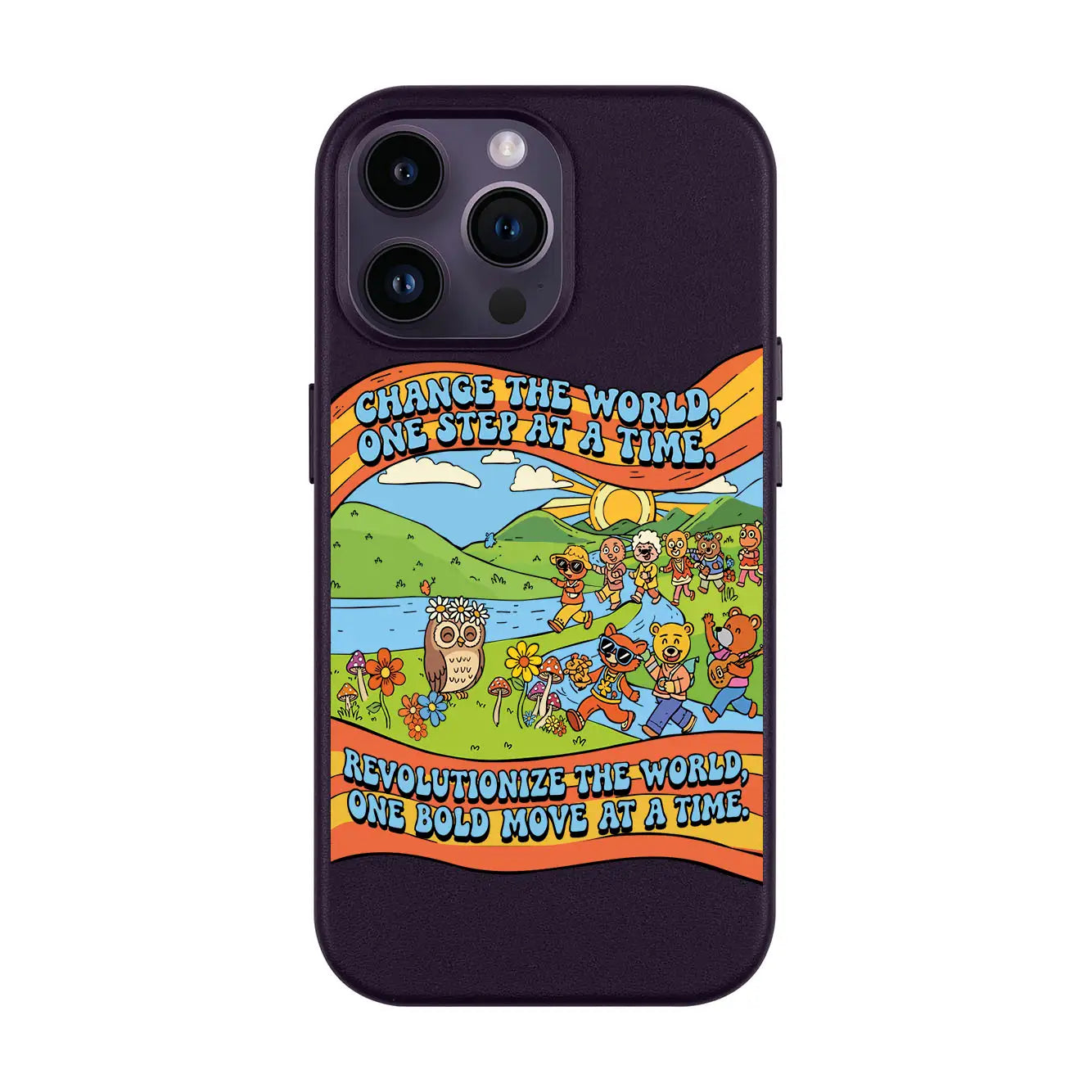 CHANGE THE WORLD-iPhone 14 Pro Max Leather Kılıf MagSafe Özellikli