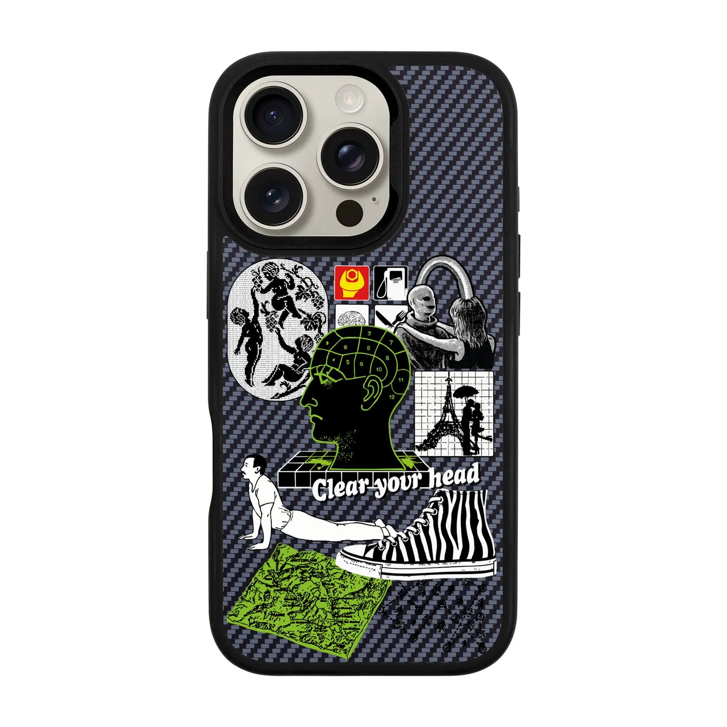 CLEAR YOUR HEAD-iPhone 16 Pro Plaid Kılıf MagSafe Özellikli