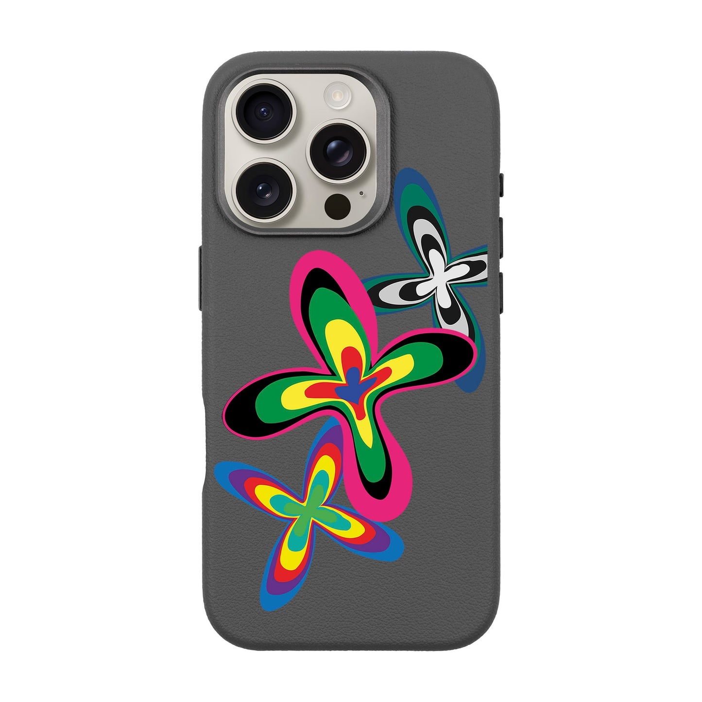 COLOR FLOWER-iPhone 16 Pro Leather Premium Kılıf MagSafe Özellikli