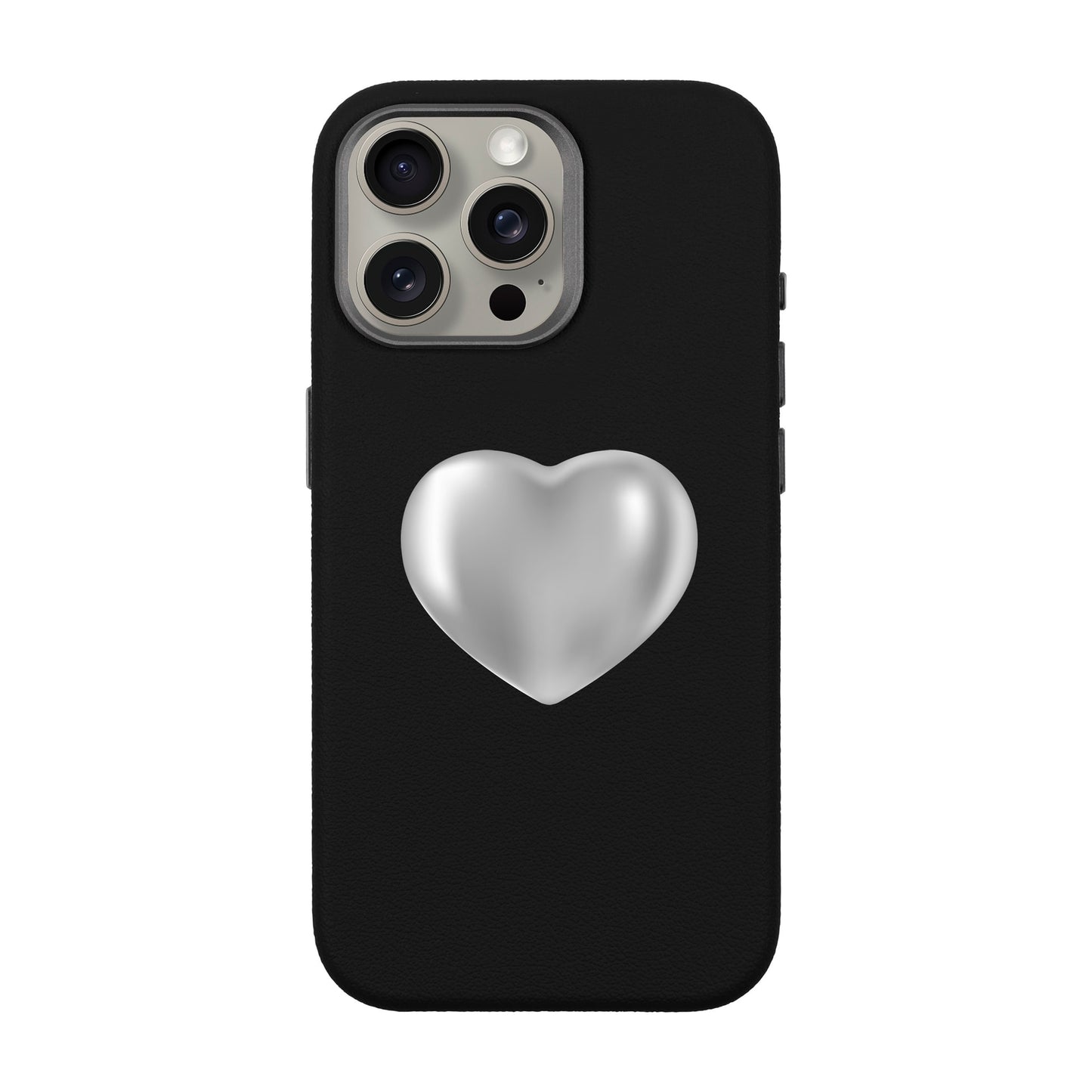 SILVER HEART-iPhone 15 Pro Max Leather Premium Kılıf MagSafe Özellikli