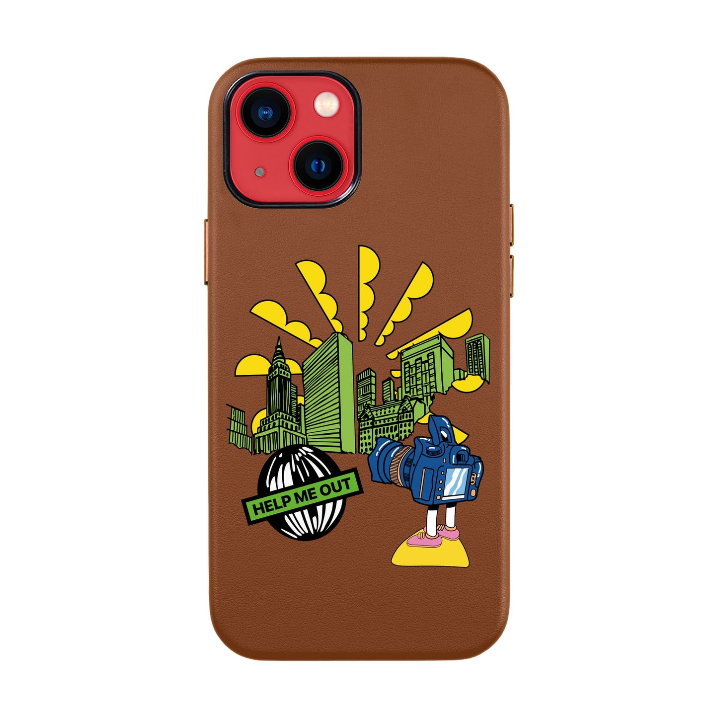 HELP ME OUT-iPhone 14 Leather Kılıf