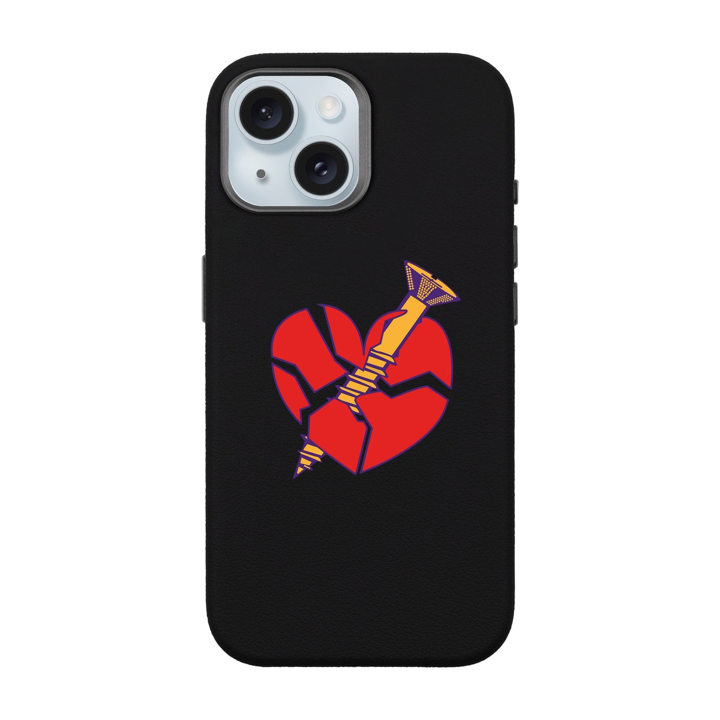 BROKEN HEART-iPhone 15 Leather Premium Kılıf MagSafe Özellikli