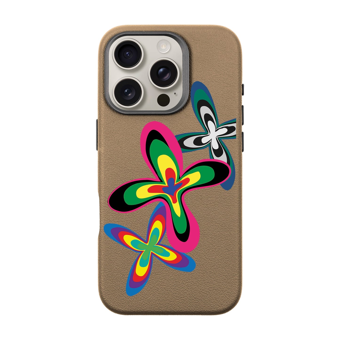 COLOR FLOWER-iPhone 16 Pro Leather Premium Kılıf MagSafe Özellikli