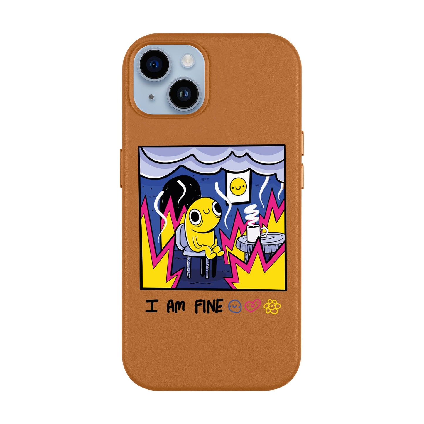 I AM FINE-iPhone 14 Plus Leather Kılıf MagSafe Özellikli