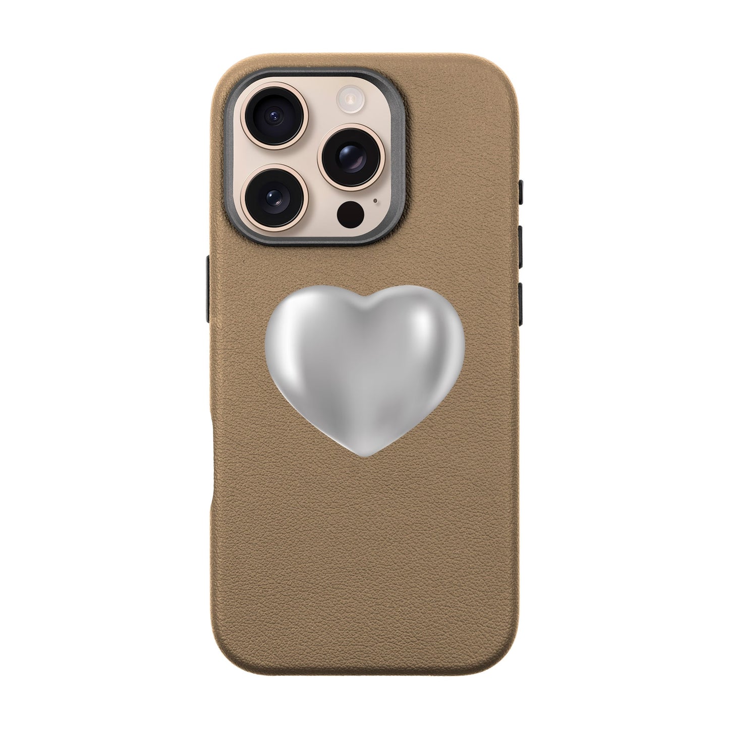 SILVER HEART-iPhone 16 Pro Leather Premium Kılıf MagSafe Özellikli