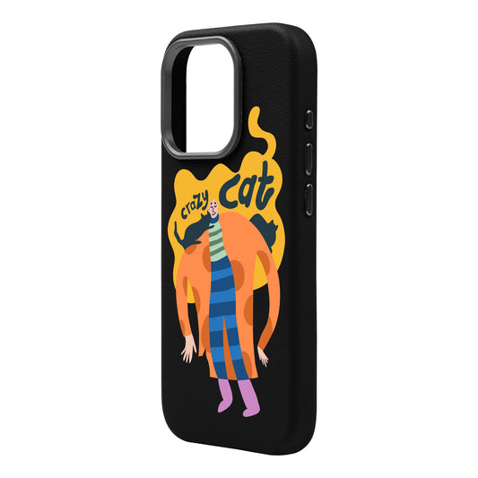 CRAZY CAT-Leather Premium Kılıf MagSafe Özellikli - iPhone 15 Pro