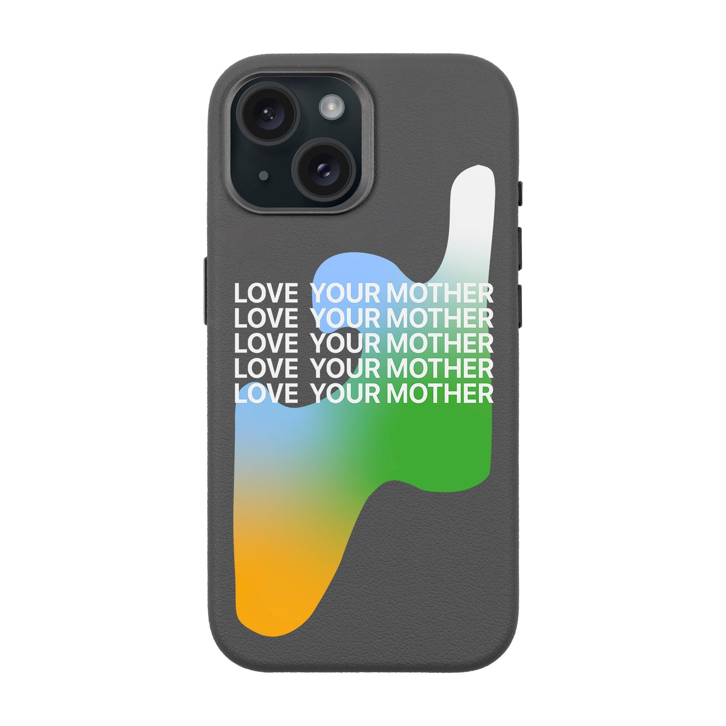 LOVE YOUR MOTHER-iPhone 15 Leather Premium Kılıf MagSafe Özellikli