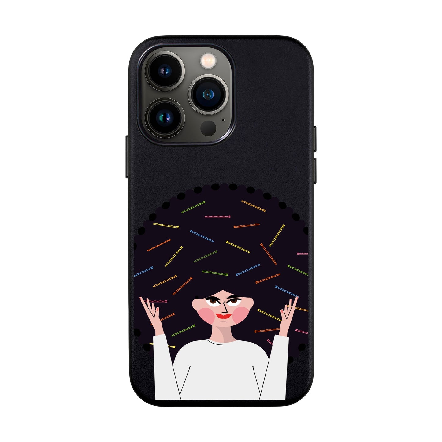 TANGLES OF HAPPINESS-iPhone 13 Pro Max Leather Kılıf