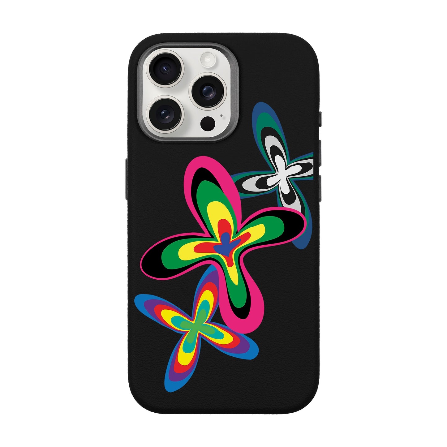COLOR FLOWER-iPhone 15 Pro Max Leather Premium Kılıf MagSafe Özellikli