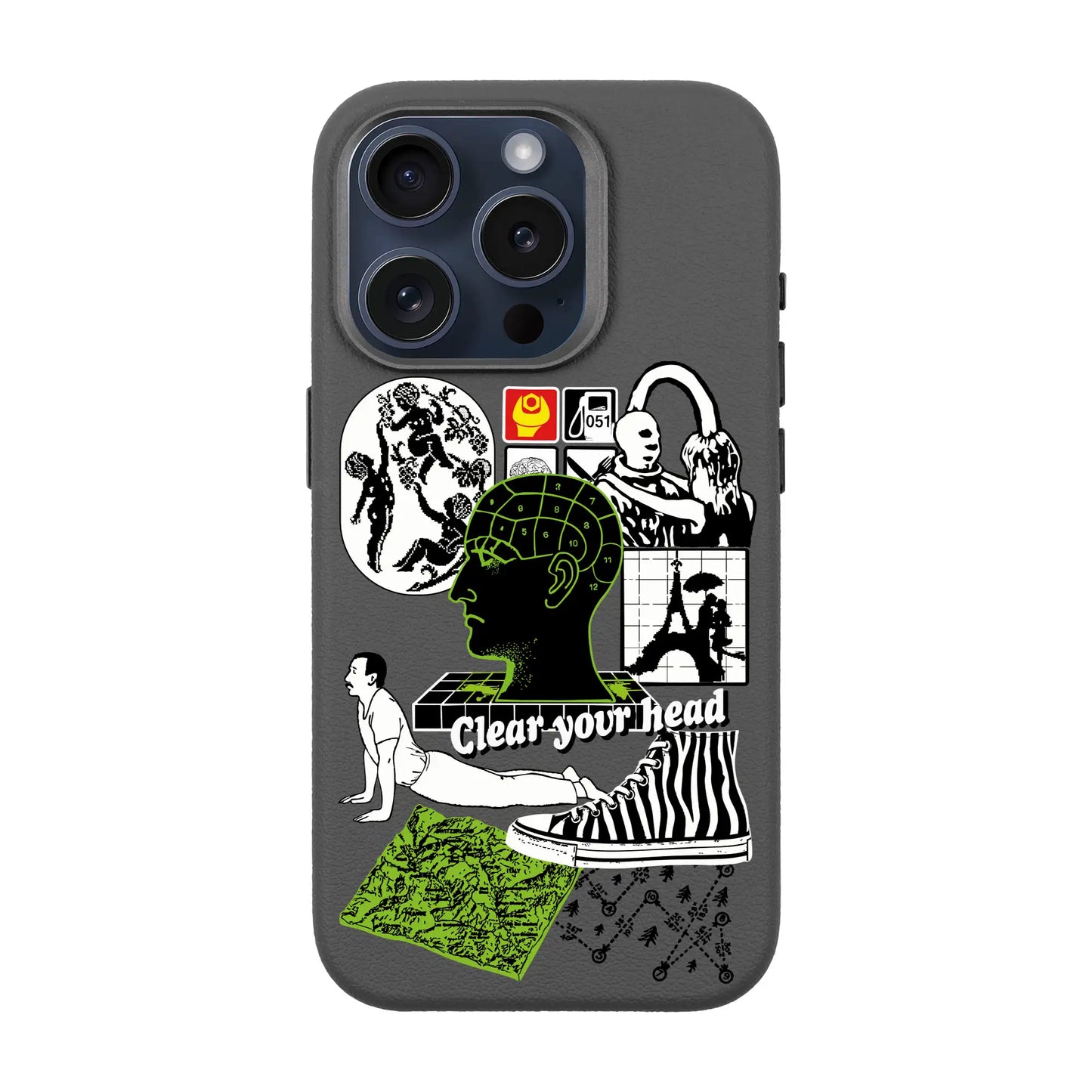 CLEAR YOUR HEAD-iPhone 15 Pro Leather Premium Kılıf MagSafe Özellikli