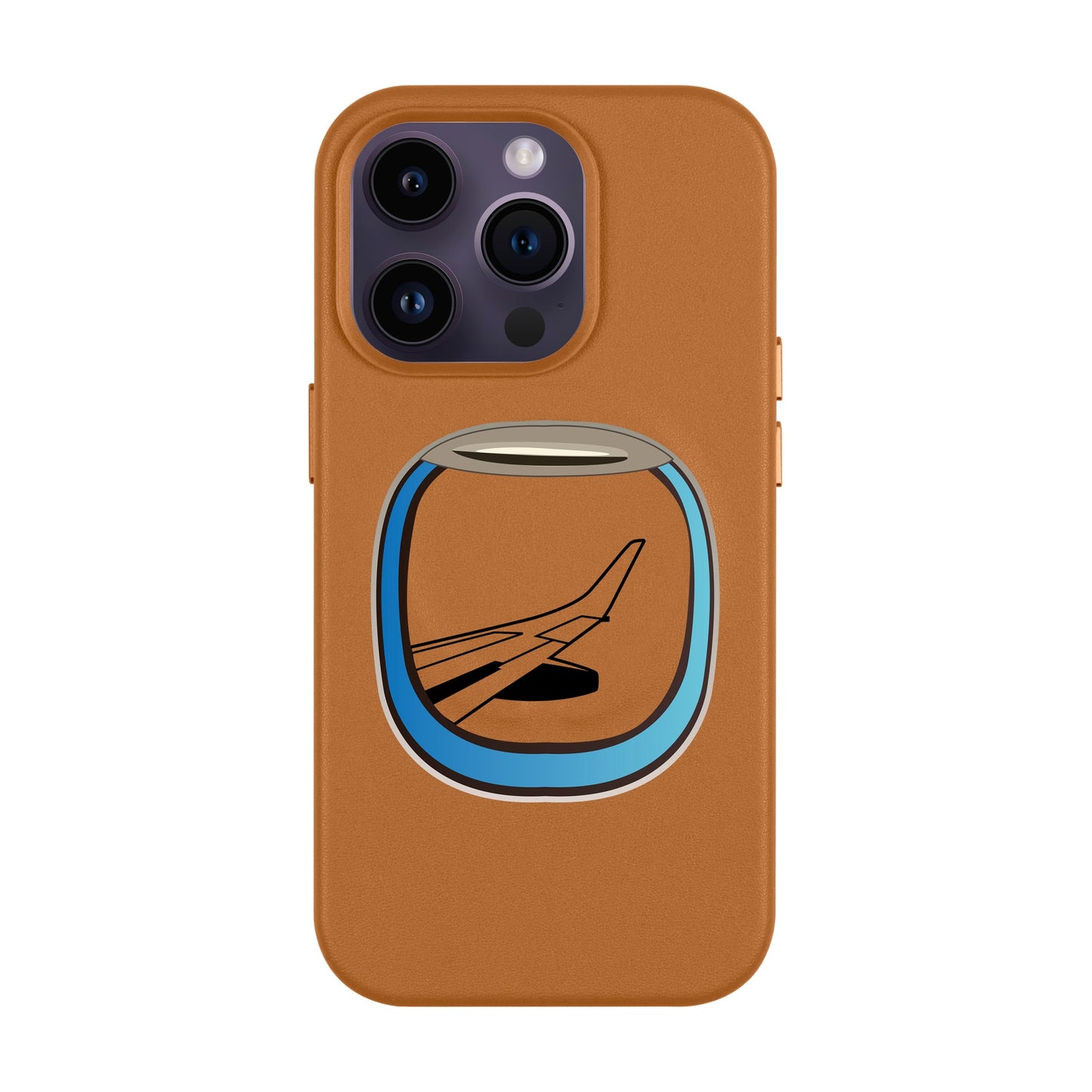 AIRCRAFT WINDOW-iPhone 14 Pro Leather Kılıf MagSafe Özellikli
