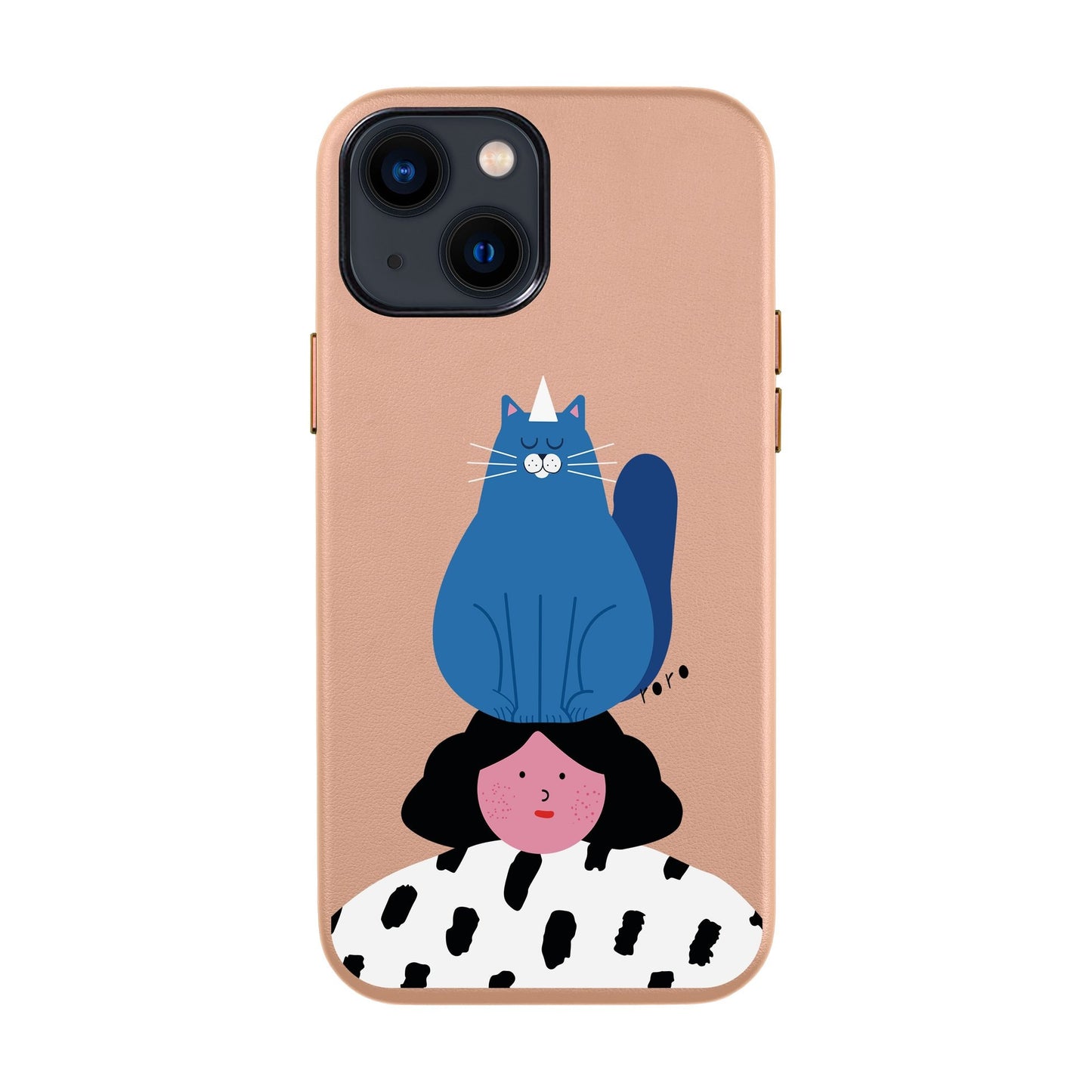 NAUGHTY CAT-iPhone 14 Leather Kılıf