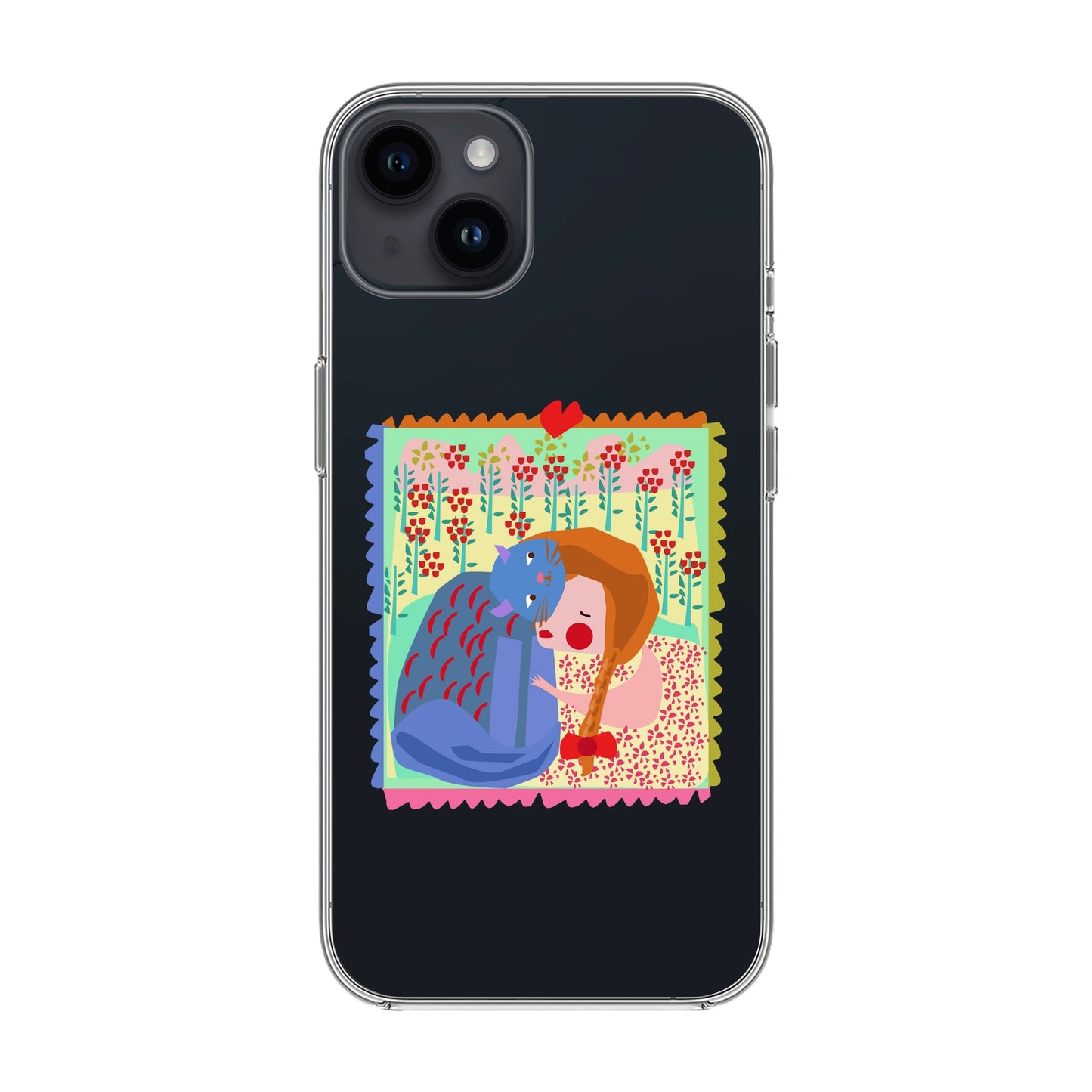 KEDİ POSTA PULU-iPhone 14 Plus Solid Kılıf